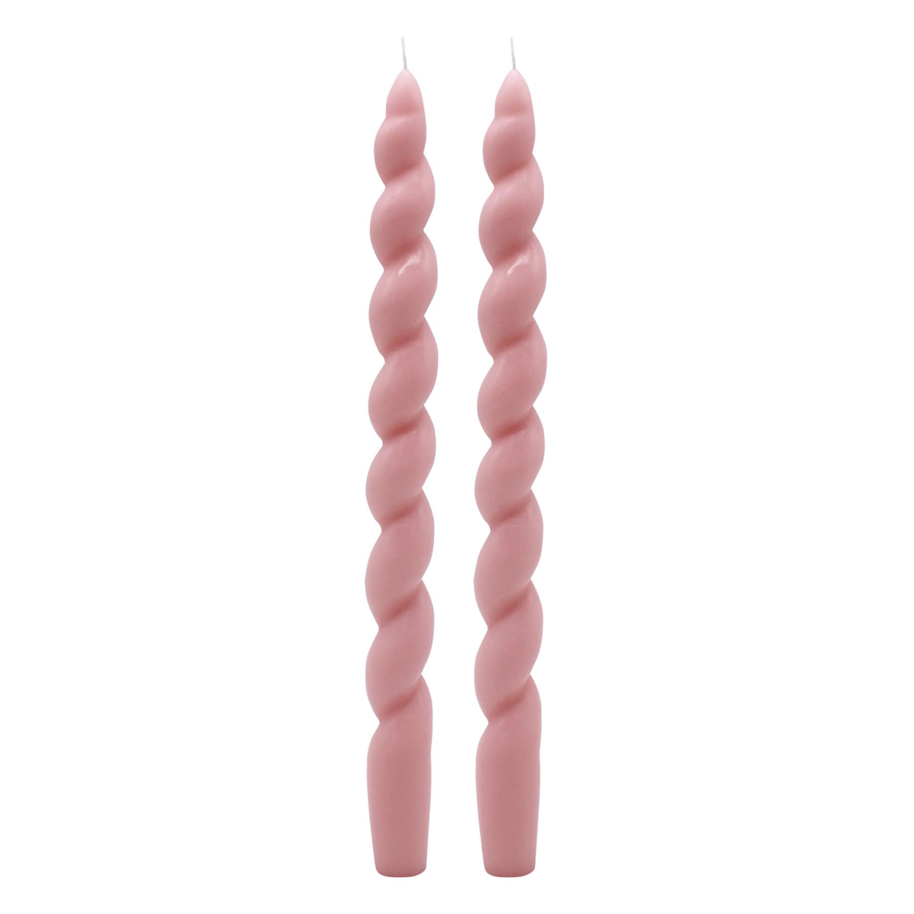2-Pack Pink Twisted Taper Candles, 10"