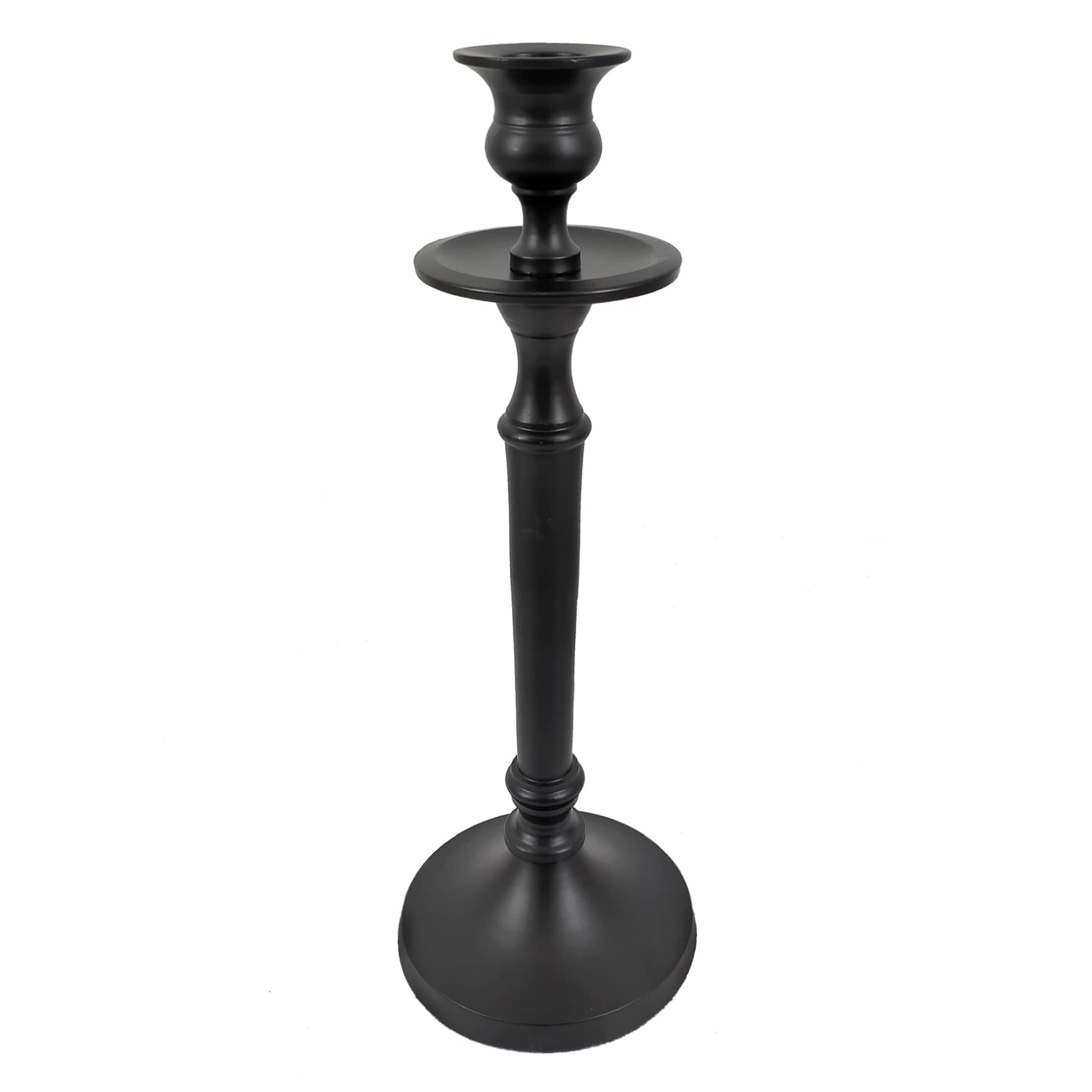 Matte Black Taper Candle Holder, 10"
