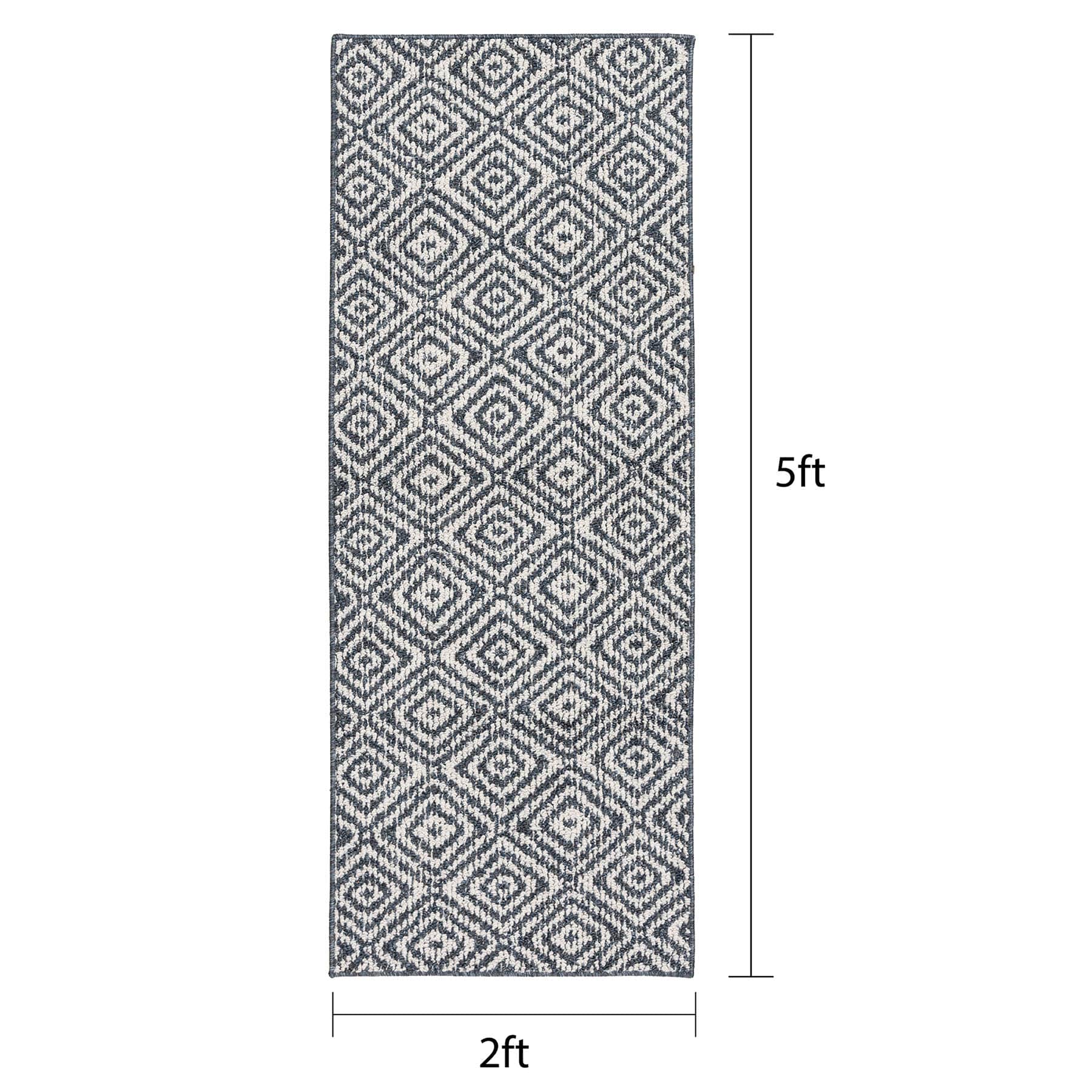 Navy Blue & Ivory Classic Loop Accord Runner, 2x5