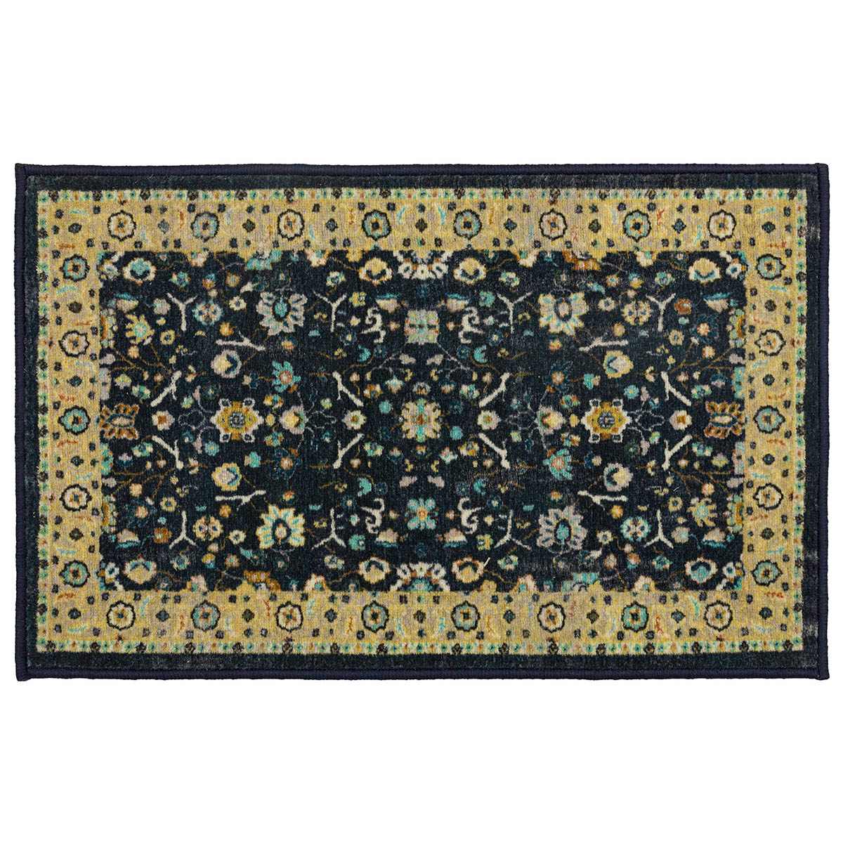 Ikarus Black Traditional Border Accent Rug, 20x32