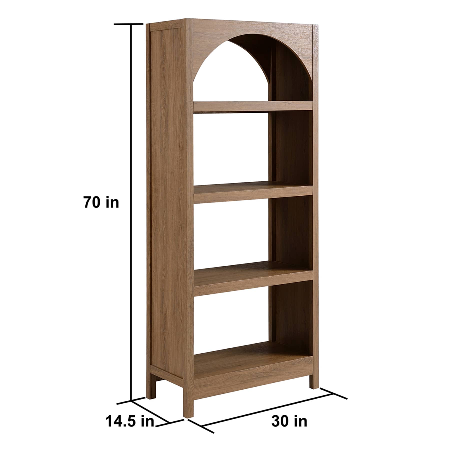 Honeybloom Blair Wooden Shelf, Rustic Natural