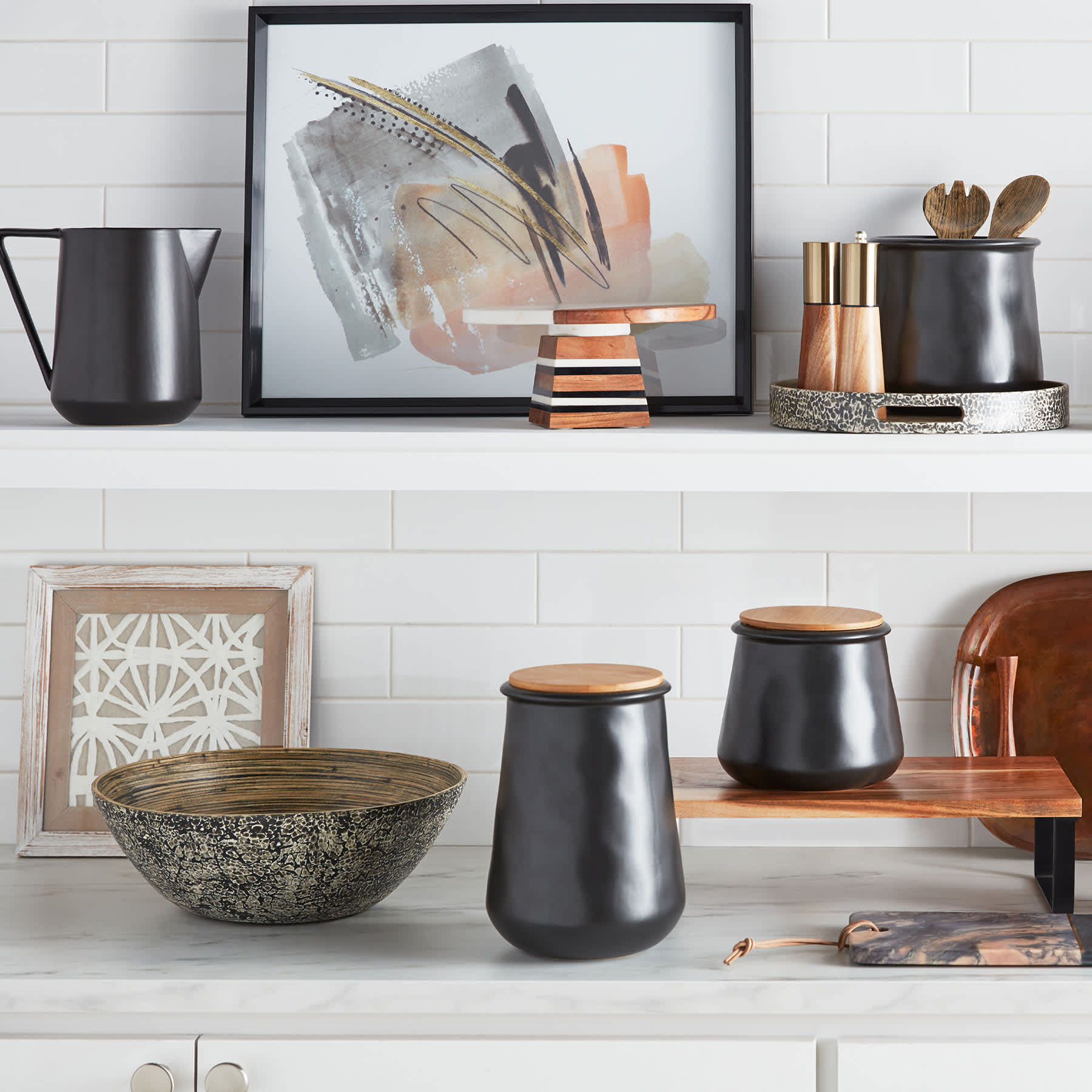 Crosby St. Black Ceramic Utensil Crock