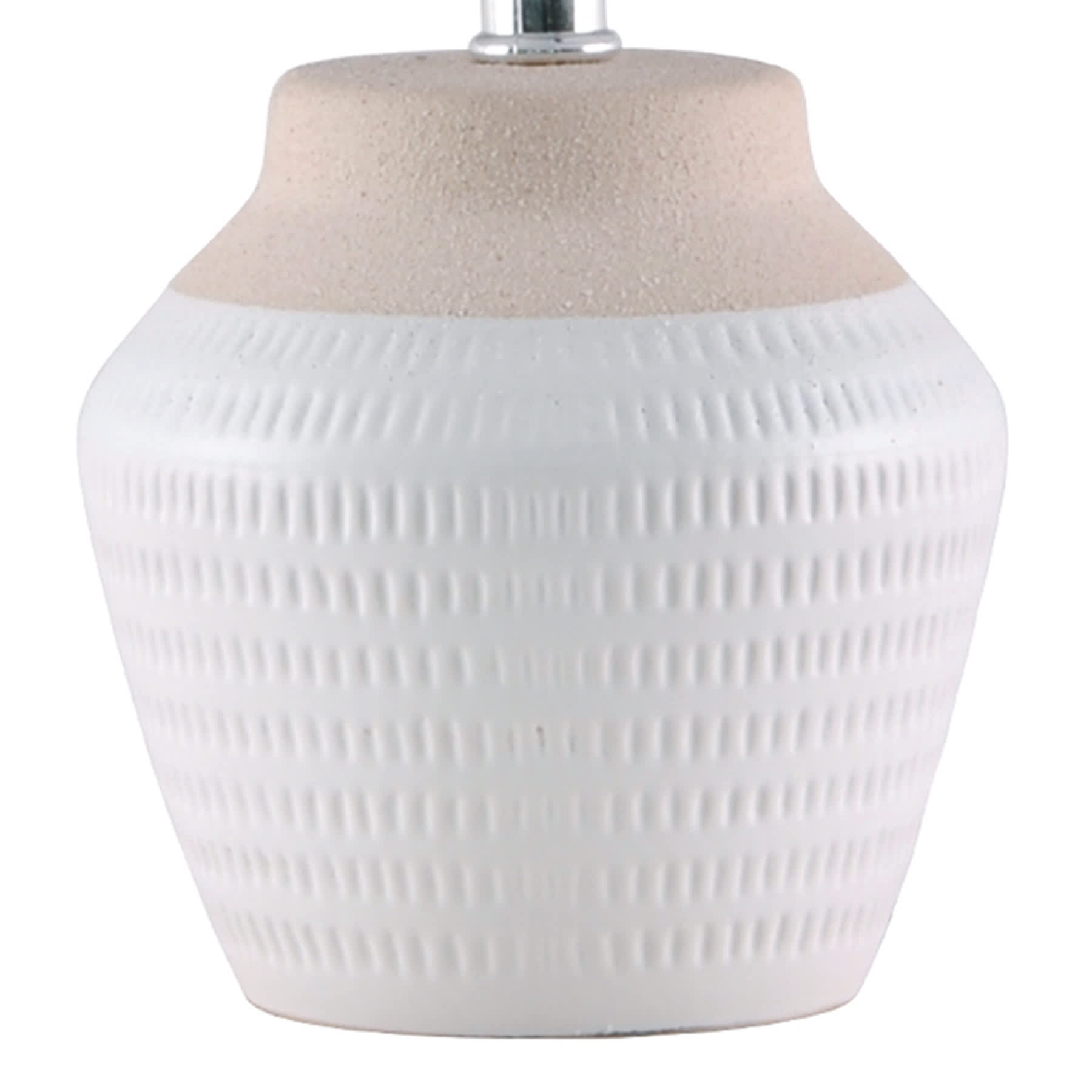 Cream & White Two-Toned Ceramic Mini Table Lamp with Shade, 12"