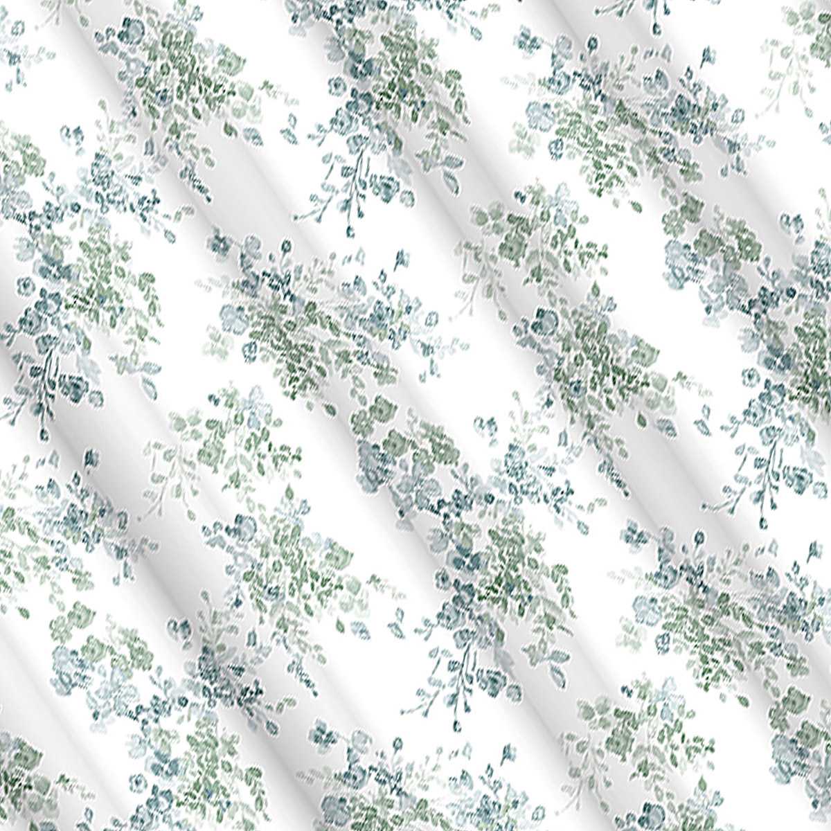 13-Piece White Floral Essence Shower Curtain Set, 70x72