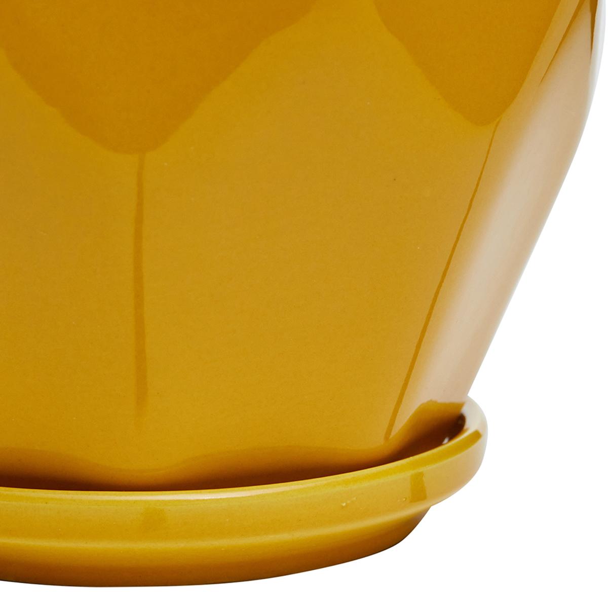 Indoor Hexa Yellow Ceramic Pot, Small