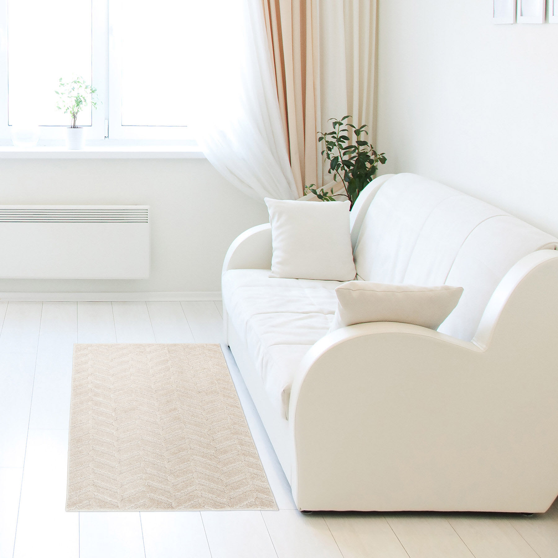 Waterford Ivory Chevron Tufted Accent Rug, 3x5