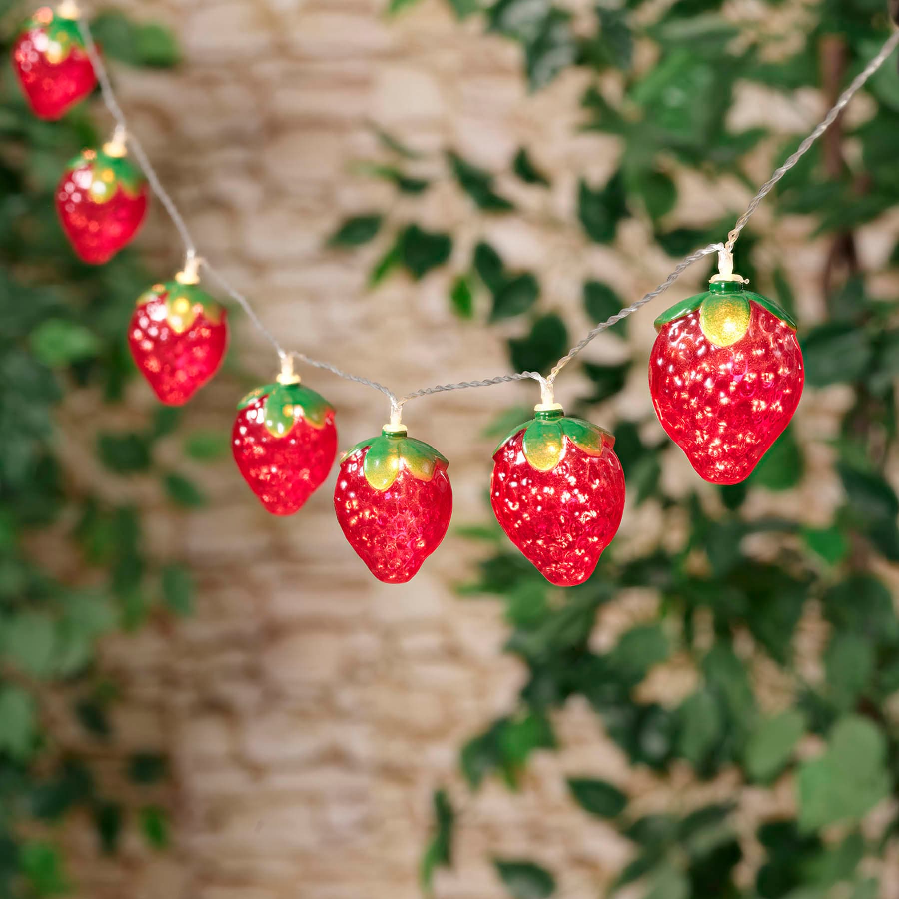 10-Count LED Strawberry String Lights with Timer
