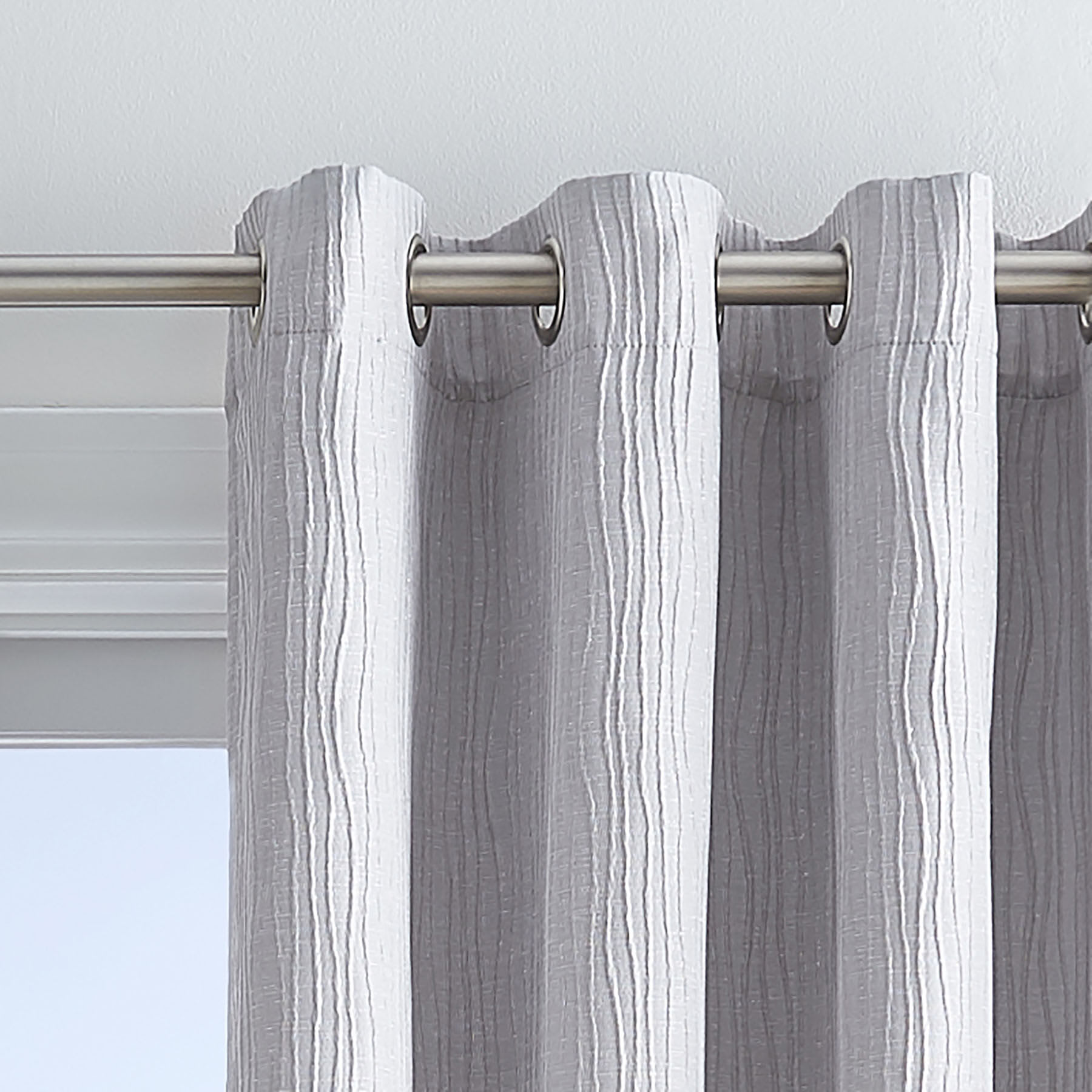 Light Grey Textured Blackout Grommet Curtain Panel, 84"