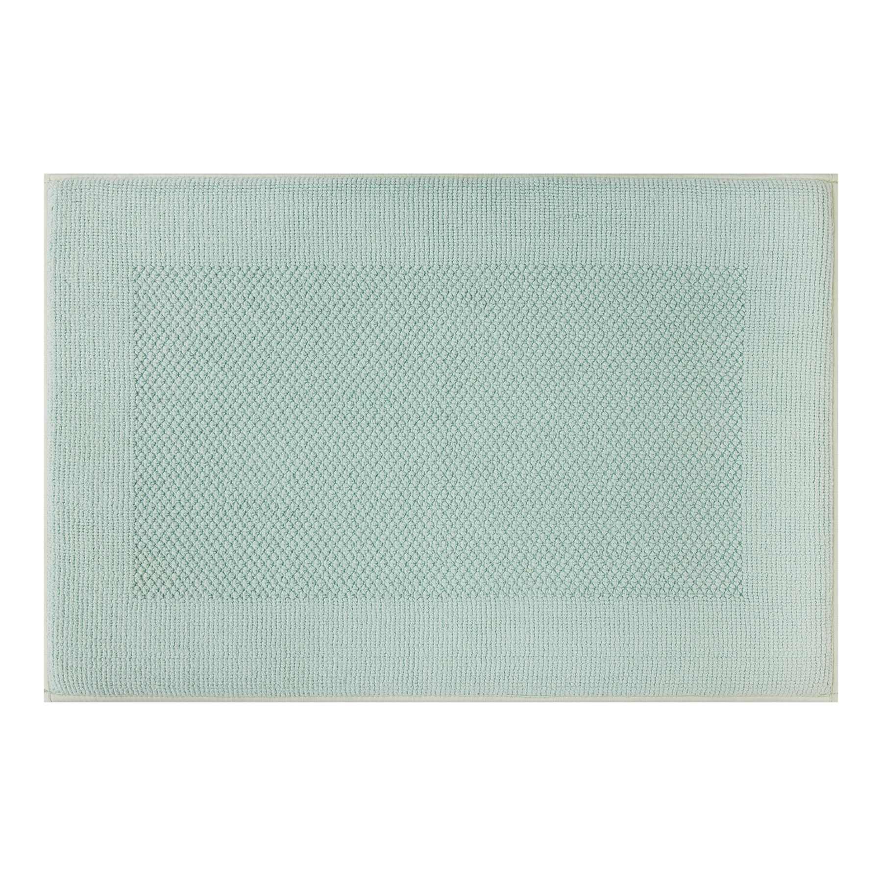 Providence Sea Green Waffle Border Memory Foam Bath Rug, 20x30
