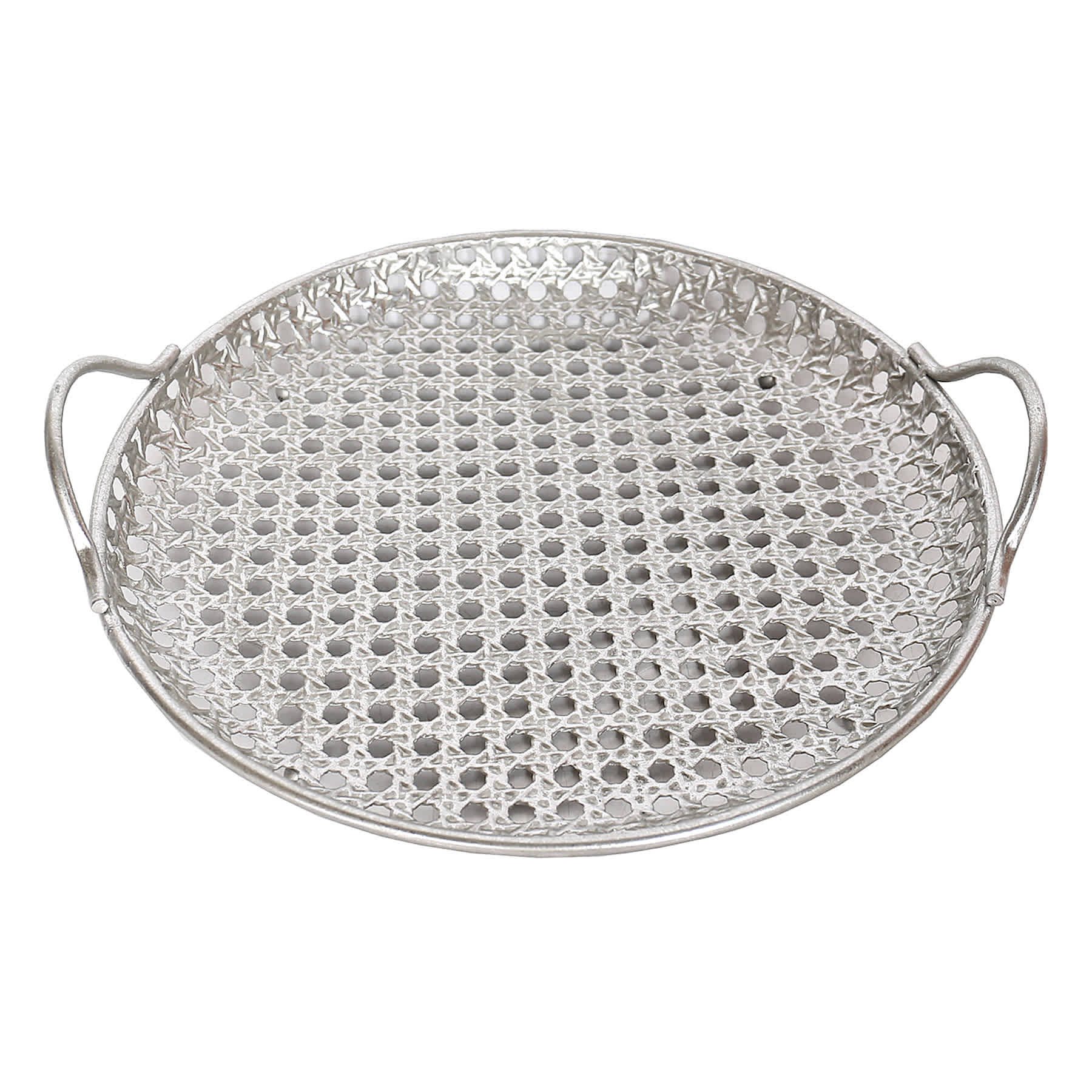 Grace Mitchell Round Woven Metal Tray, 18"