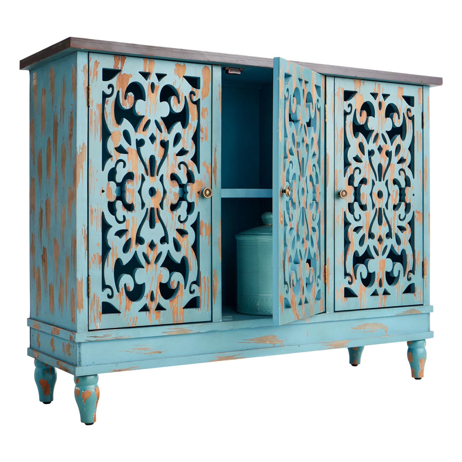Found & Fable Northfield 3-Door Distressed Cabinet