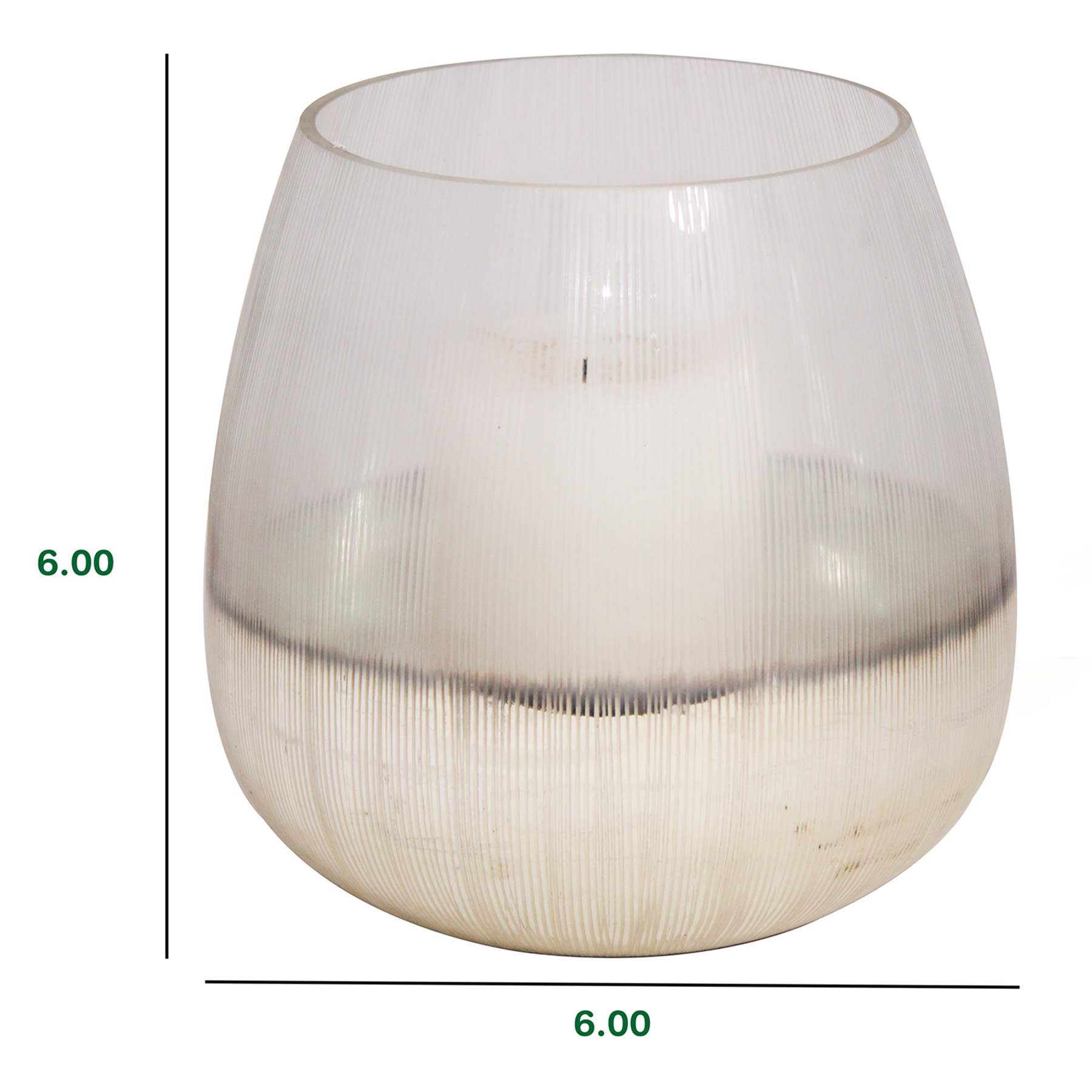 Antique Glass Votive Candle Holder, 6"