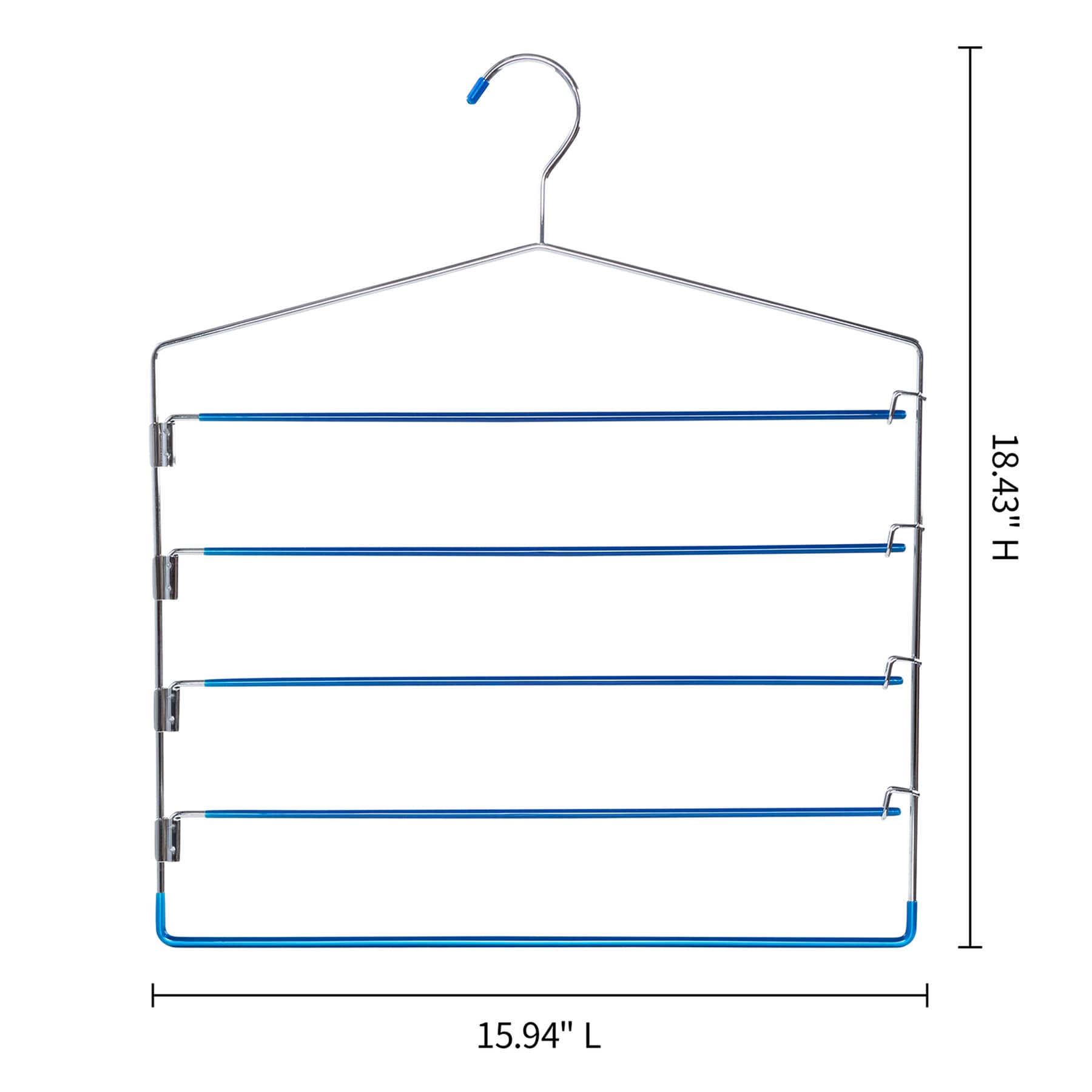 5-Tier Blue Gel Grip Clip Swing Arm Shirt Hanger