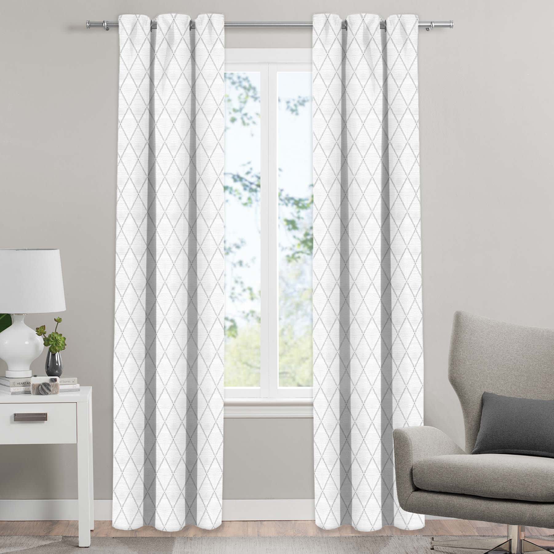 White Diamond Light Filtering Curtain Panel, 84"
