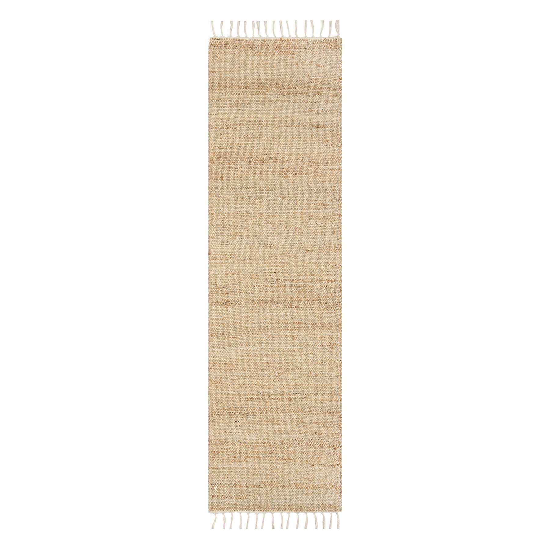 (B825) Honeybloom Lawrence Jute Fringe Runner, 2x7
