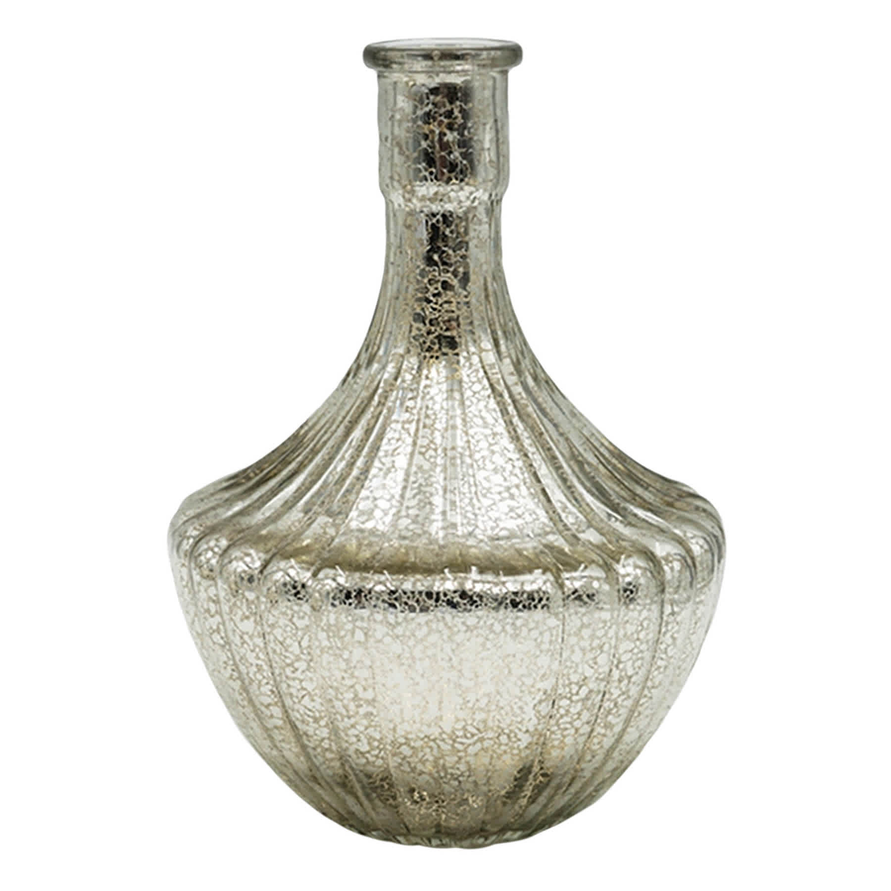 Silver Mercury Glass Vase, 9"