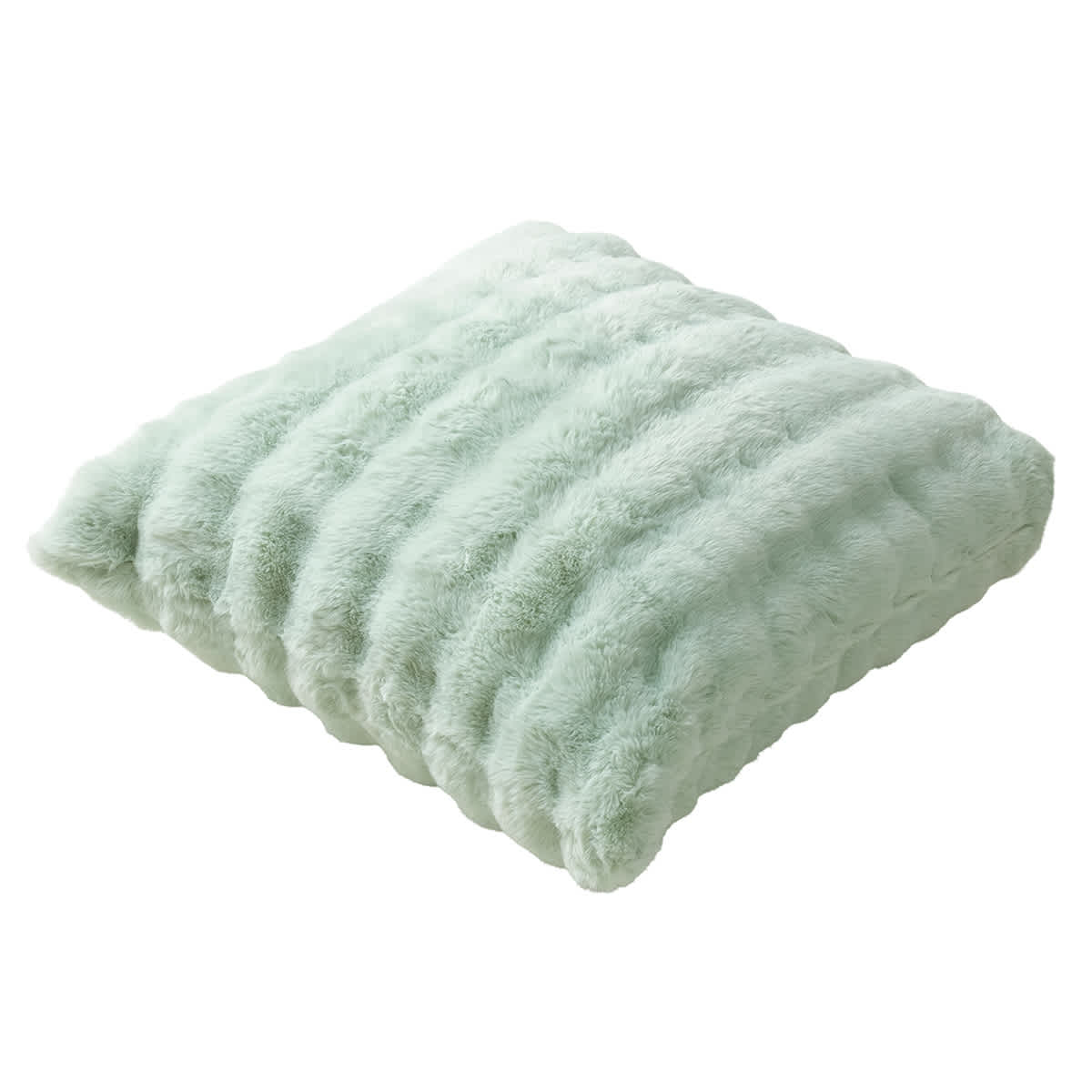 Mint Bubble Faux Fur Throw Pillow, 24"