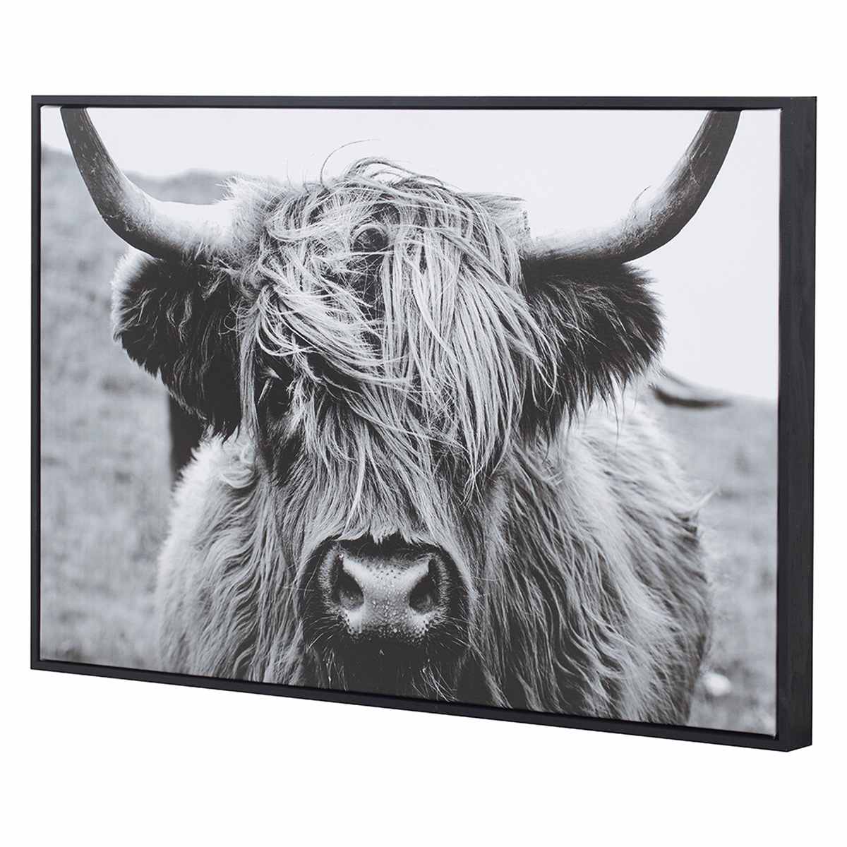 Ty Pennington Framed Highland Cow Canvas Wall Art, 24x16