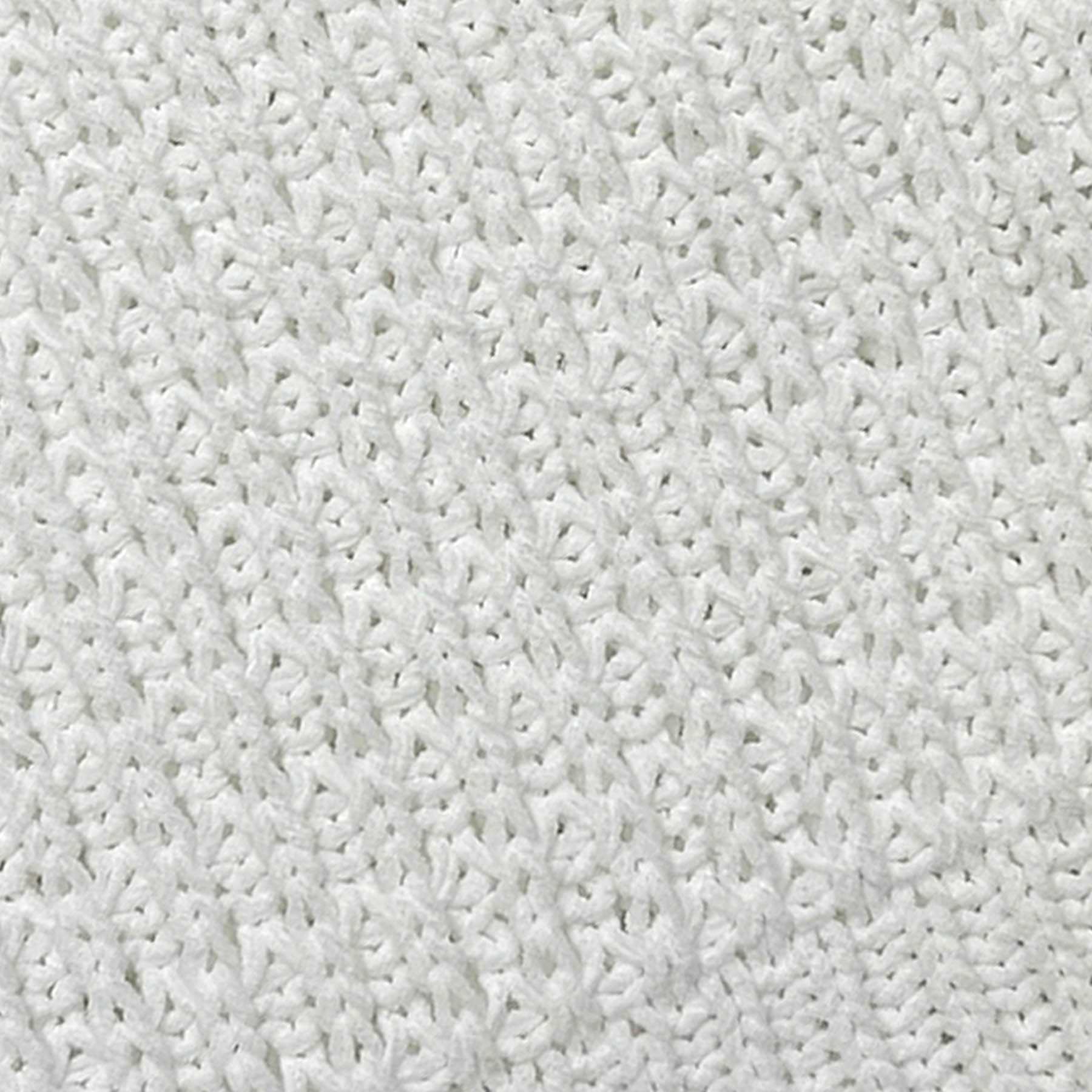 White Chenille Knit Throw Blanket, 50x60