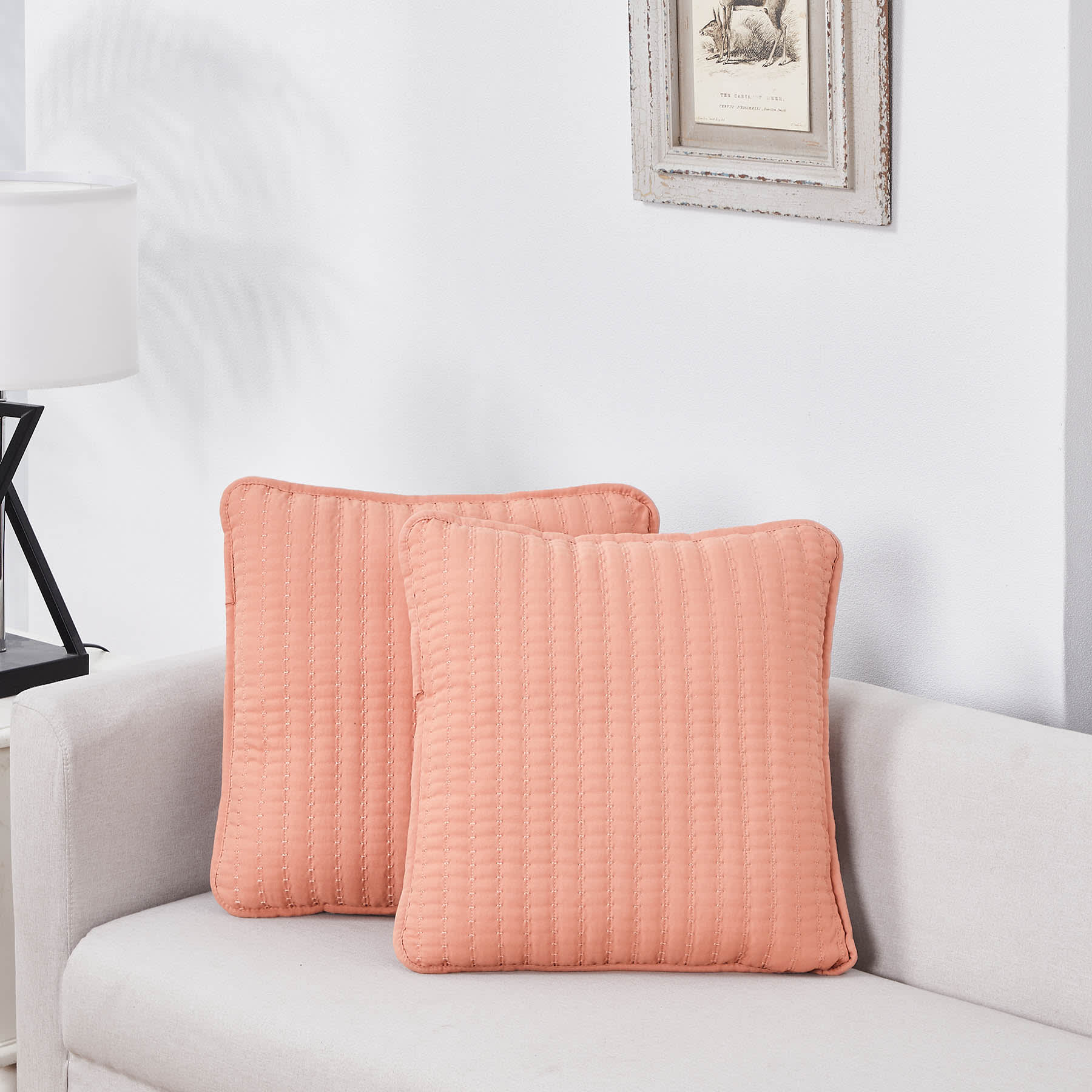 Honeybloom 2-Pack Pink Washed Microfiber Throw Pillows, 18"