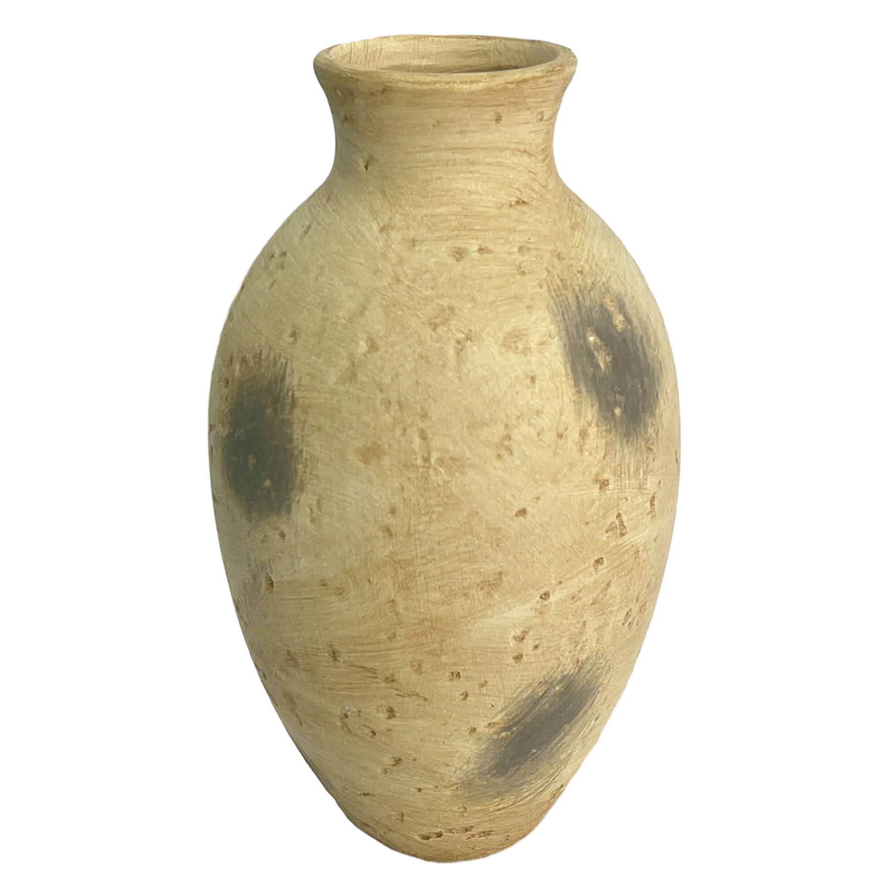 Honeybloom Beige Distressed Ceramic Vase, 9.7"