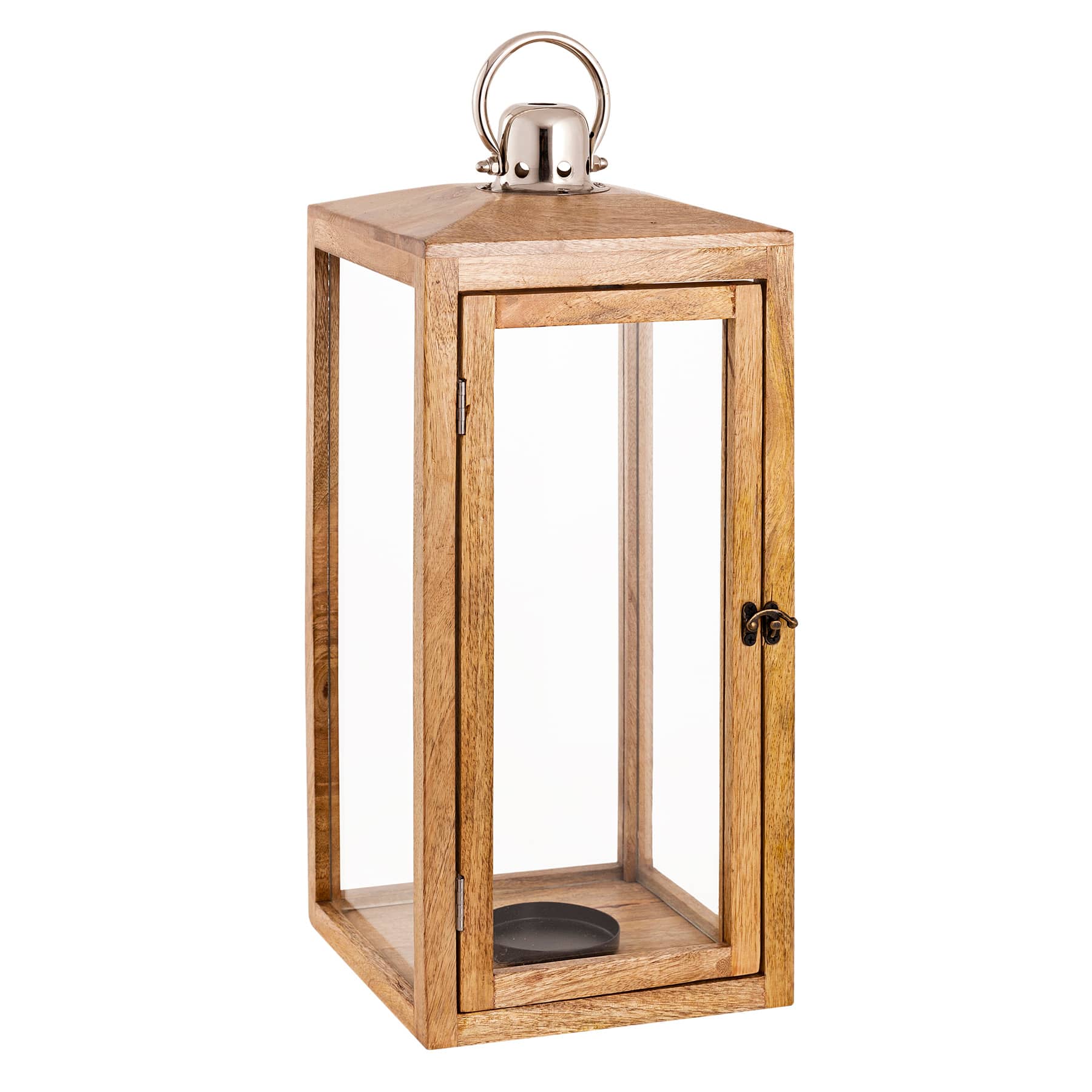 Honeybloom Natural Wood Lantern, 22"