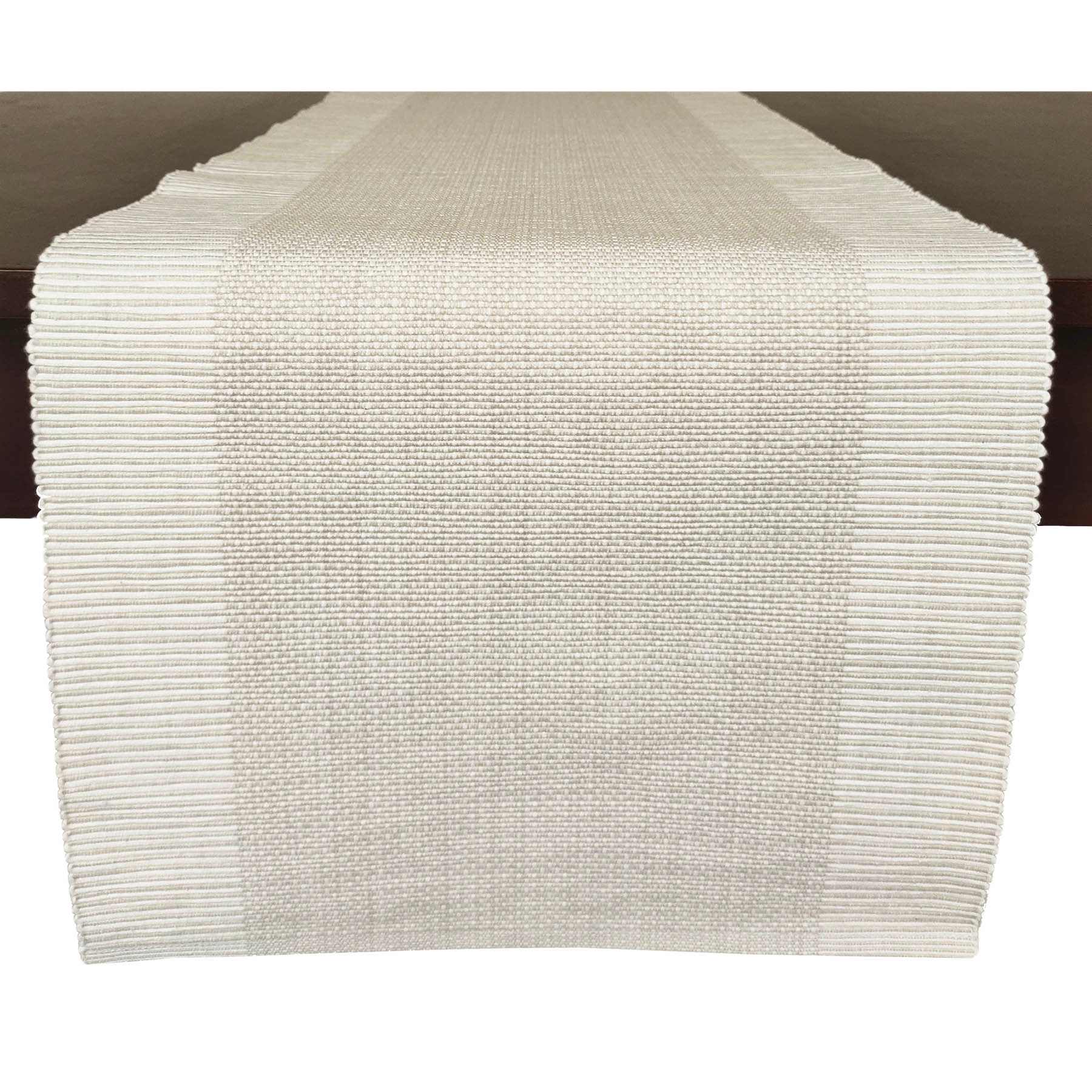 Grey Ribbed Table Runner, 72"