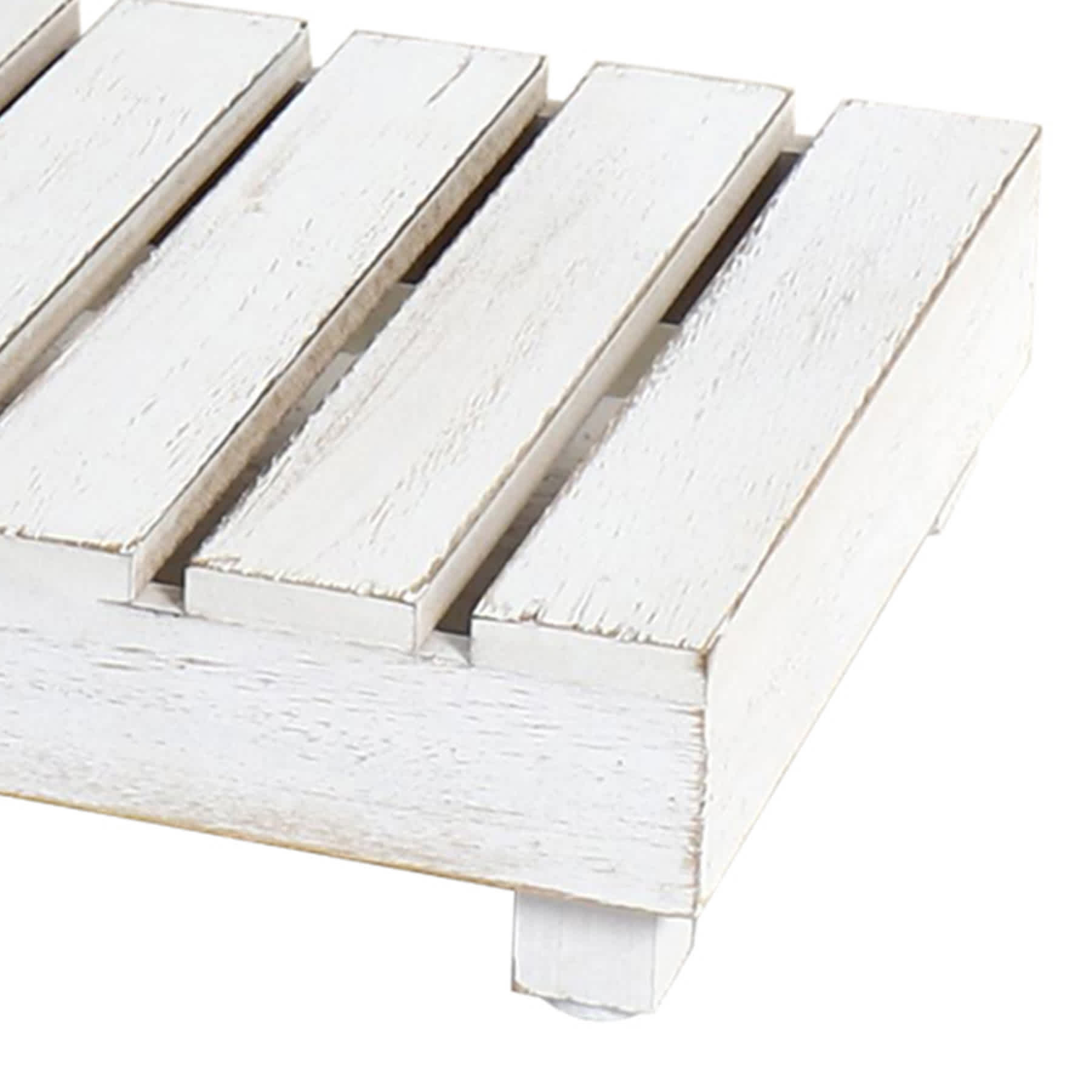 White Wood Slat Riser, 15.8"