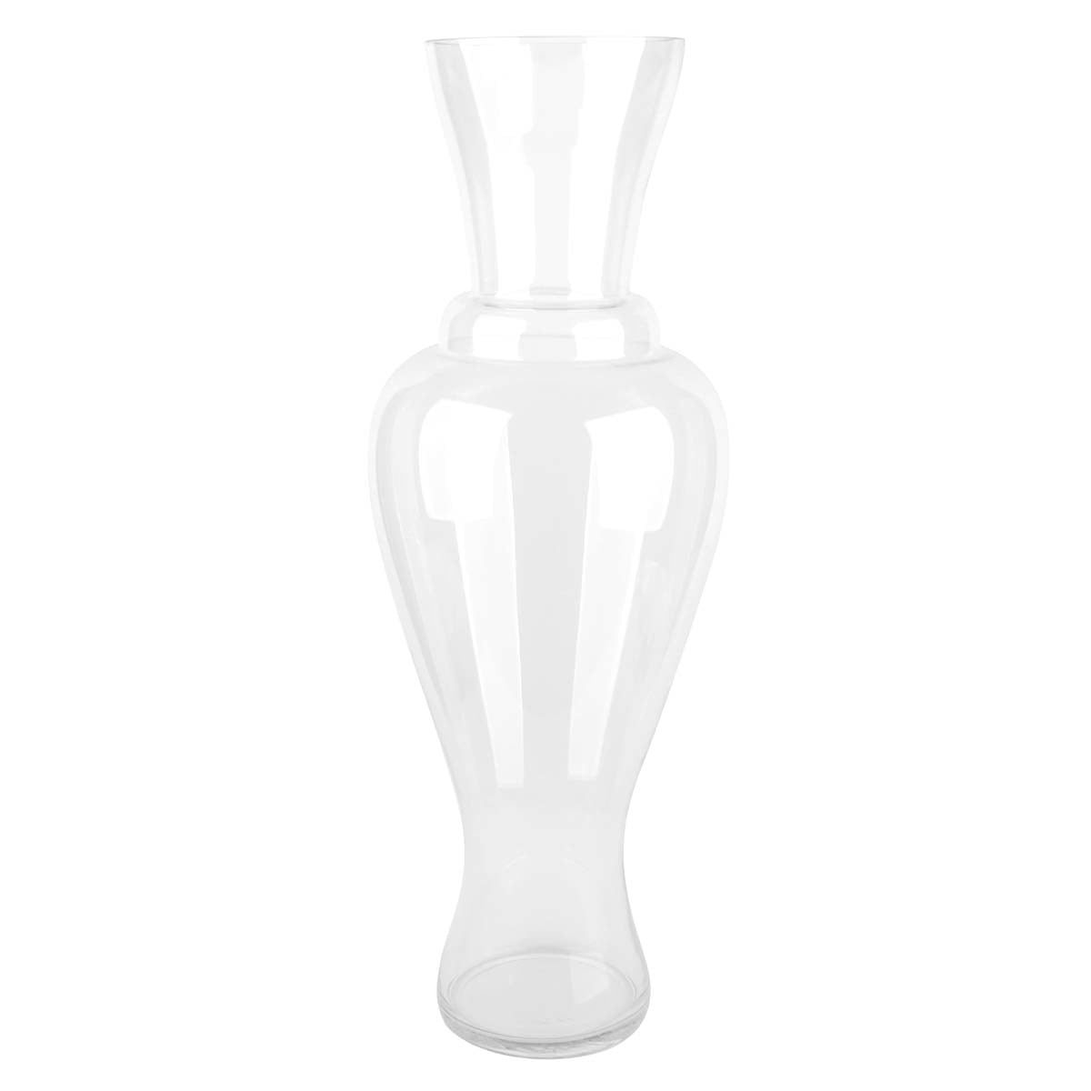 31In Clear Glass Hourglass Oversized Vase