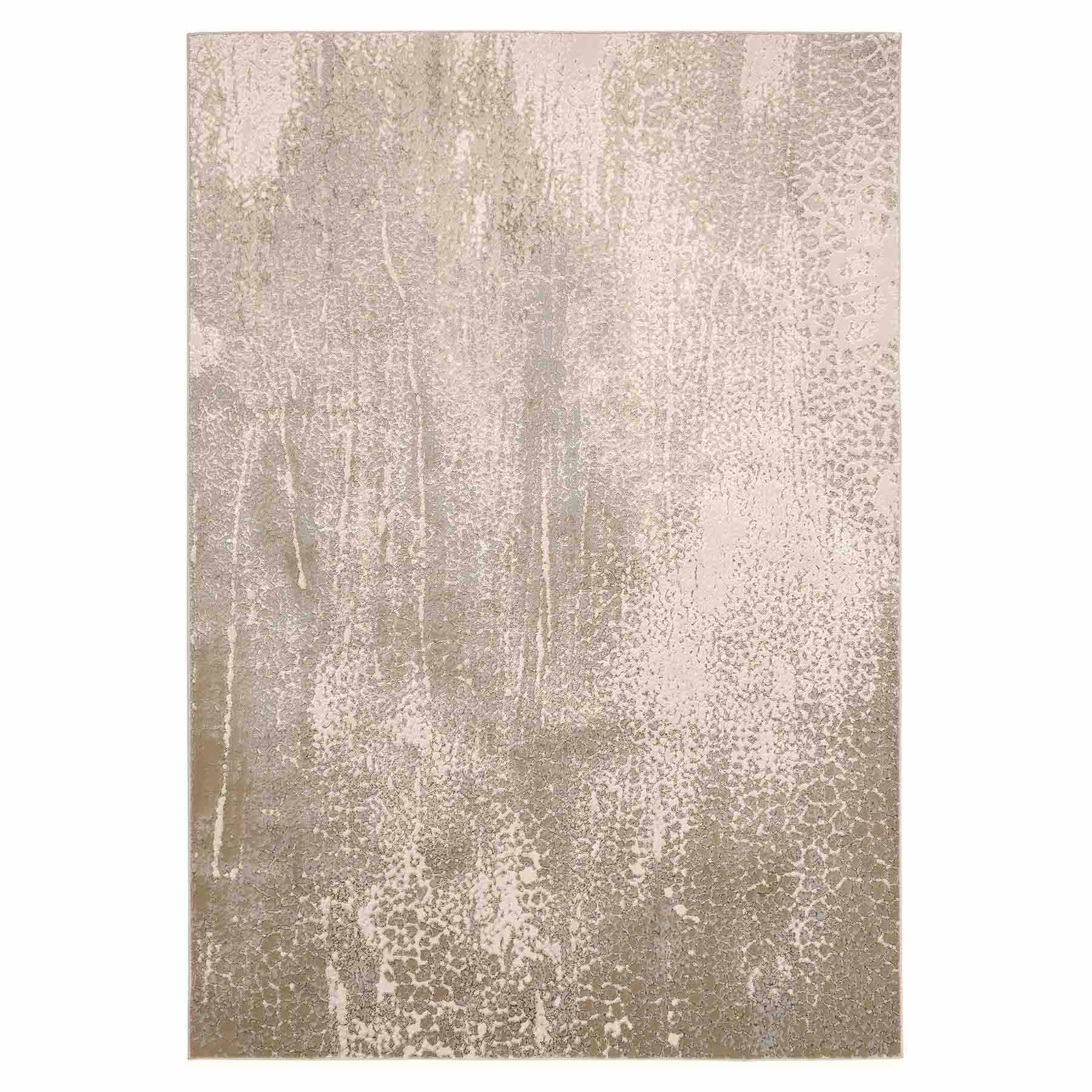 (A489) Gresham Gold Abstract Area Rug, 7x10