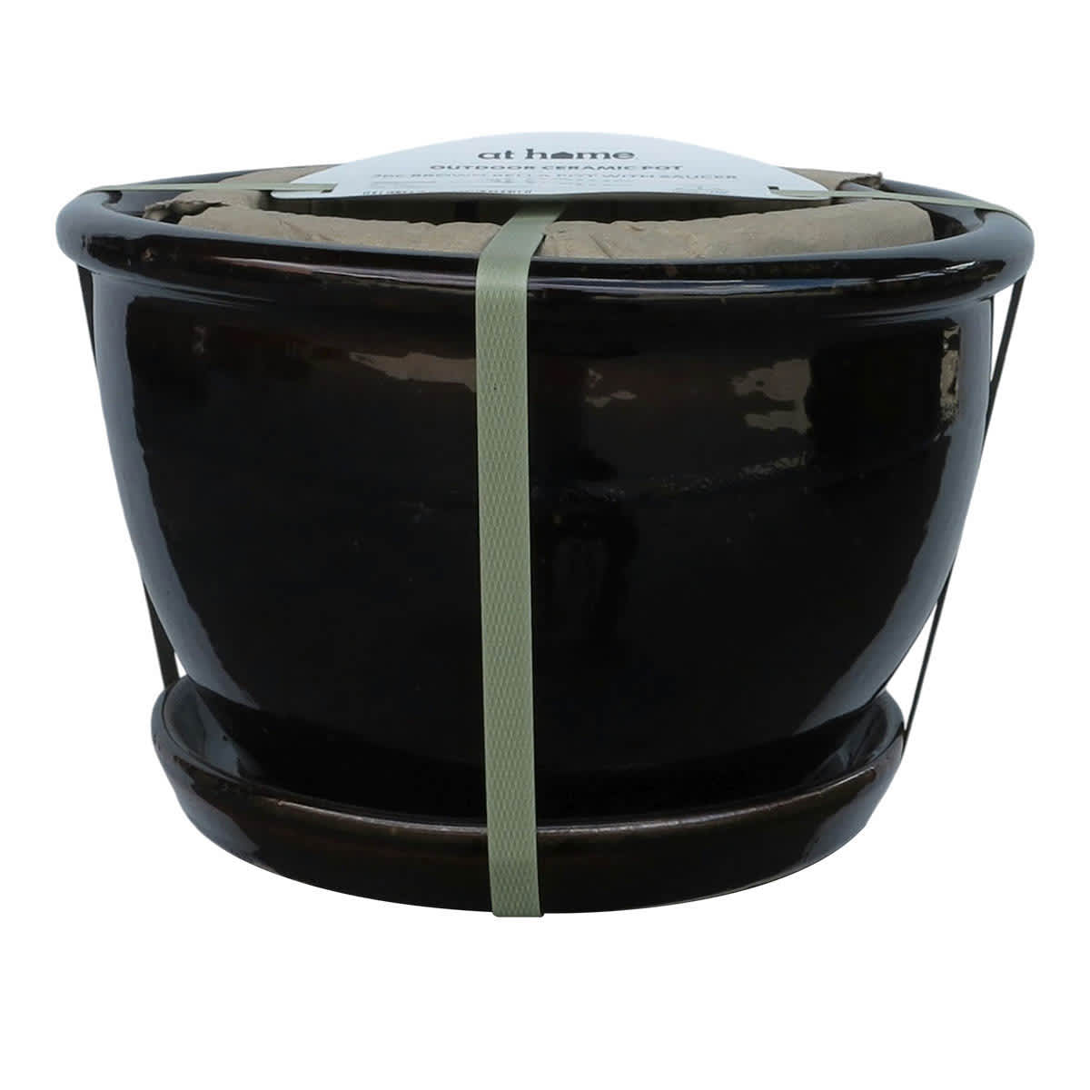 Set of 3 Brown Bella Outdoor Planter with Saucer