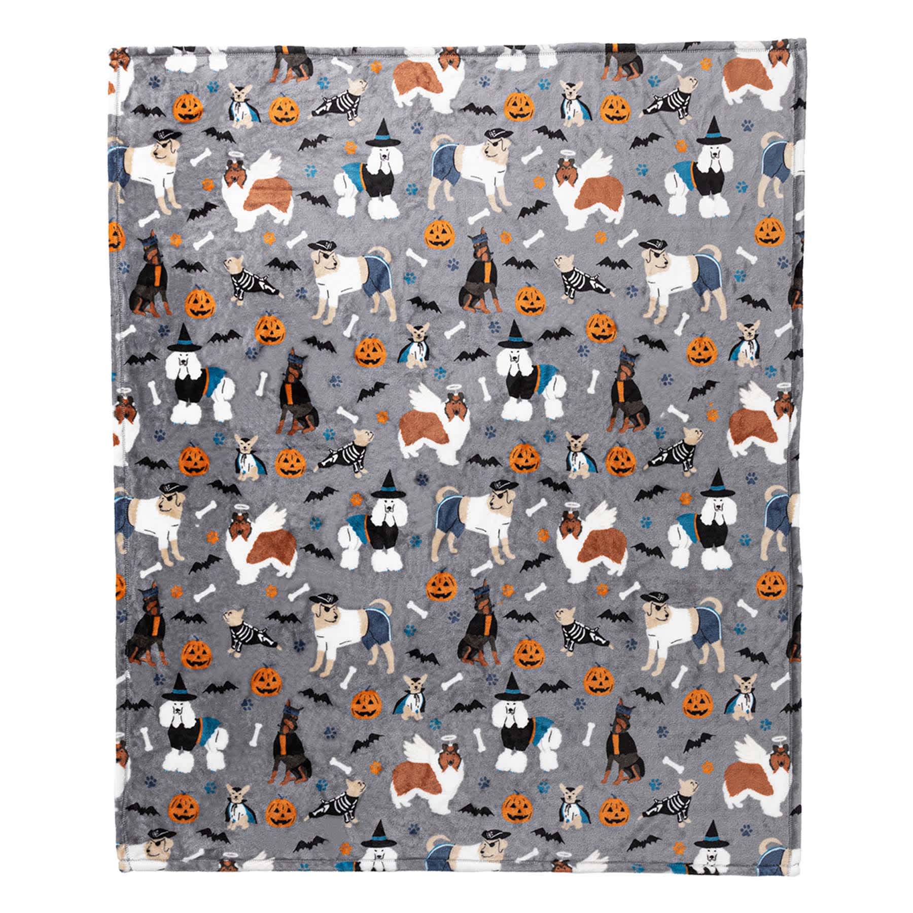 Halloween Dogs Plush Throw Blanket, 50x60