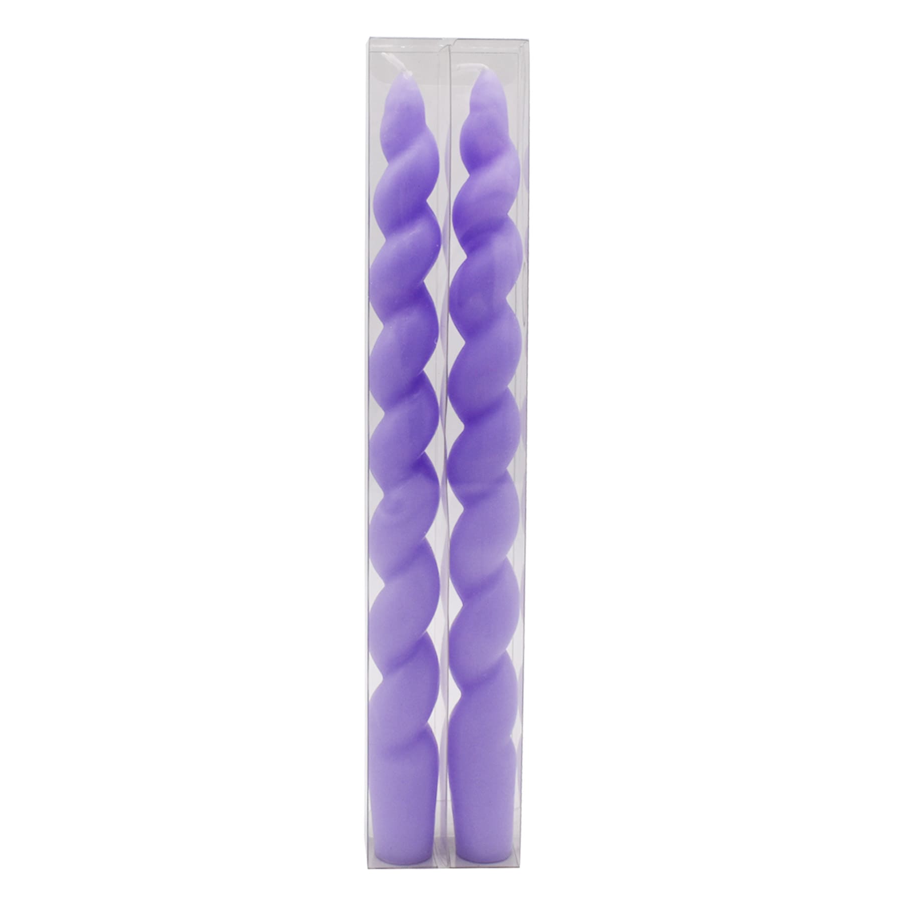 2-Pack Purple Twisted Taper Candles, 10"