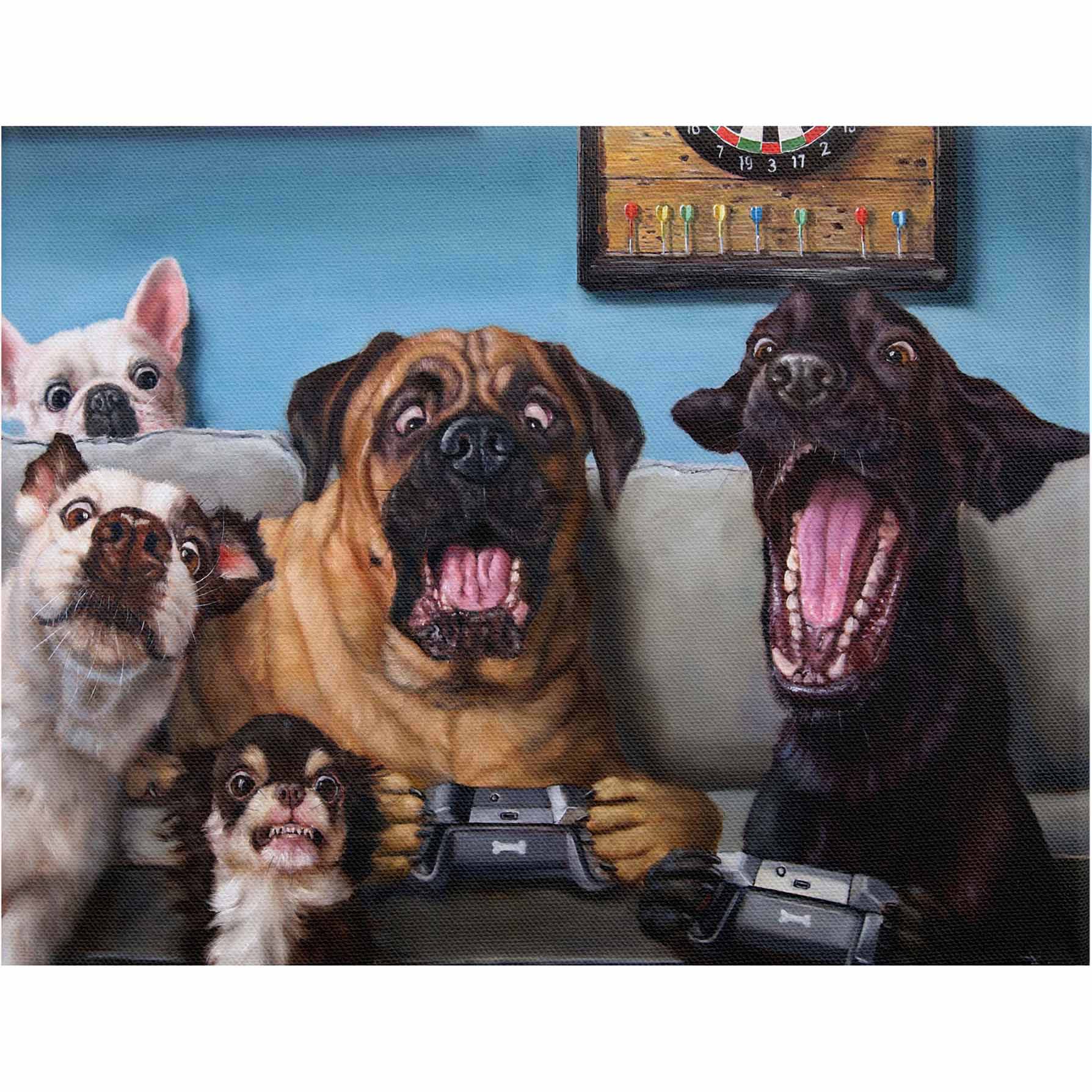 Dogs Video Game Canvas Wall Art, 12x16