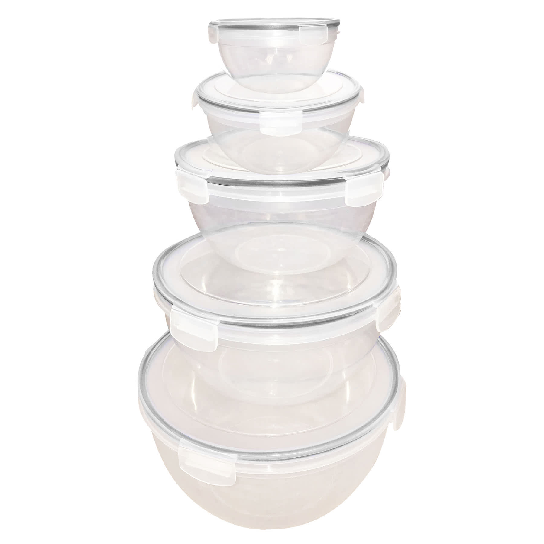 Farberware 10-Piece Round Food Storage Container Set, Grey