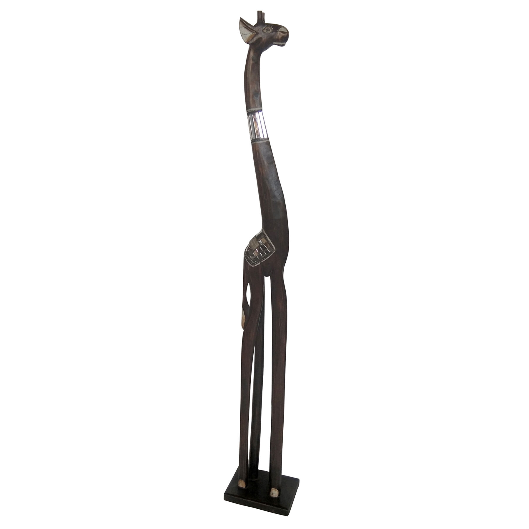 Oversized Silver & Brown Giraffe Decor, 58"