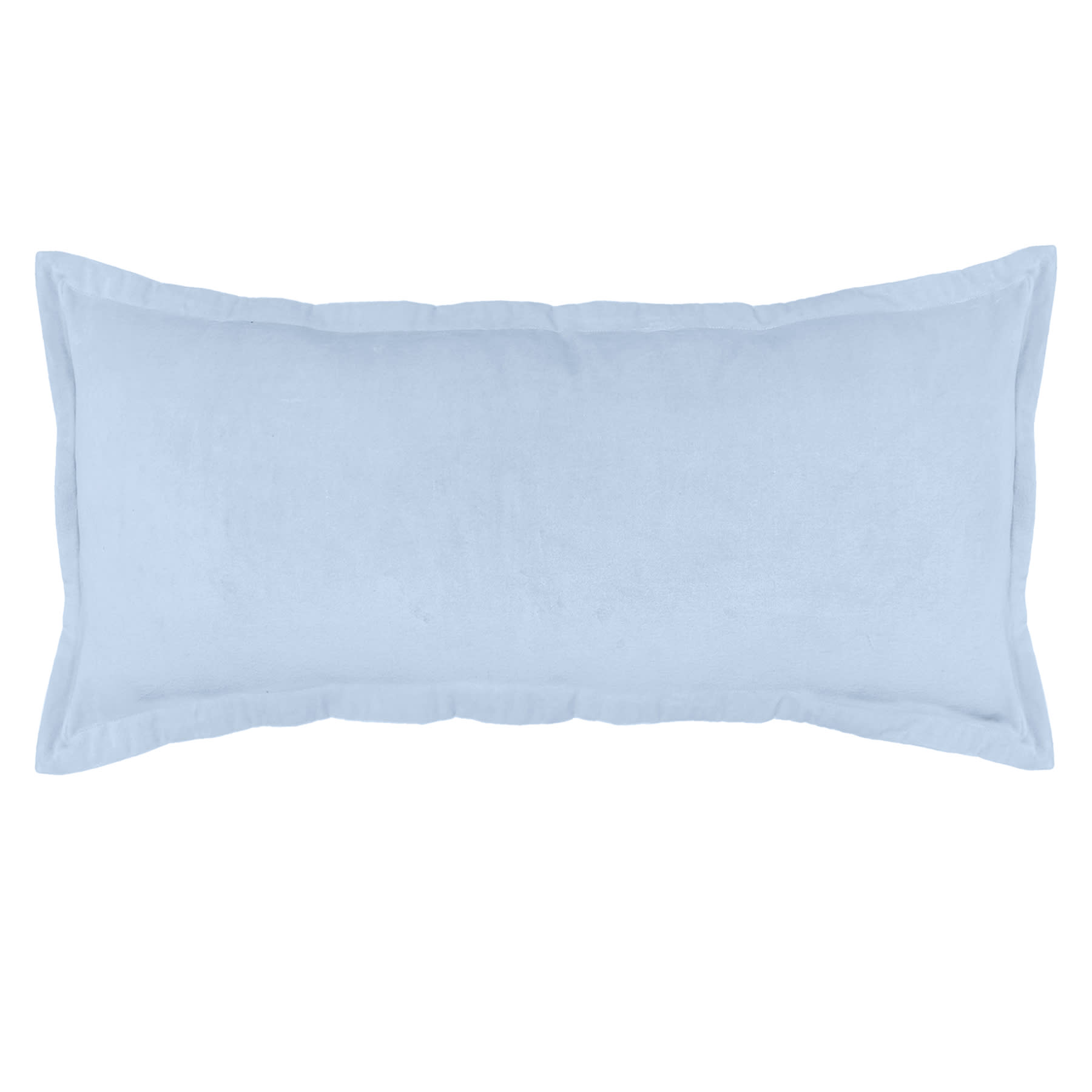 Providence Blue Cotton Velvet Throw Pillow, 14x36