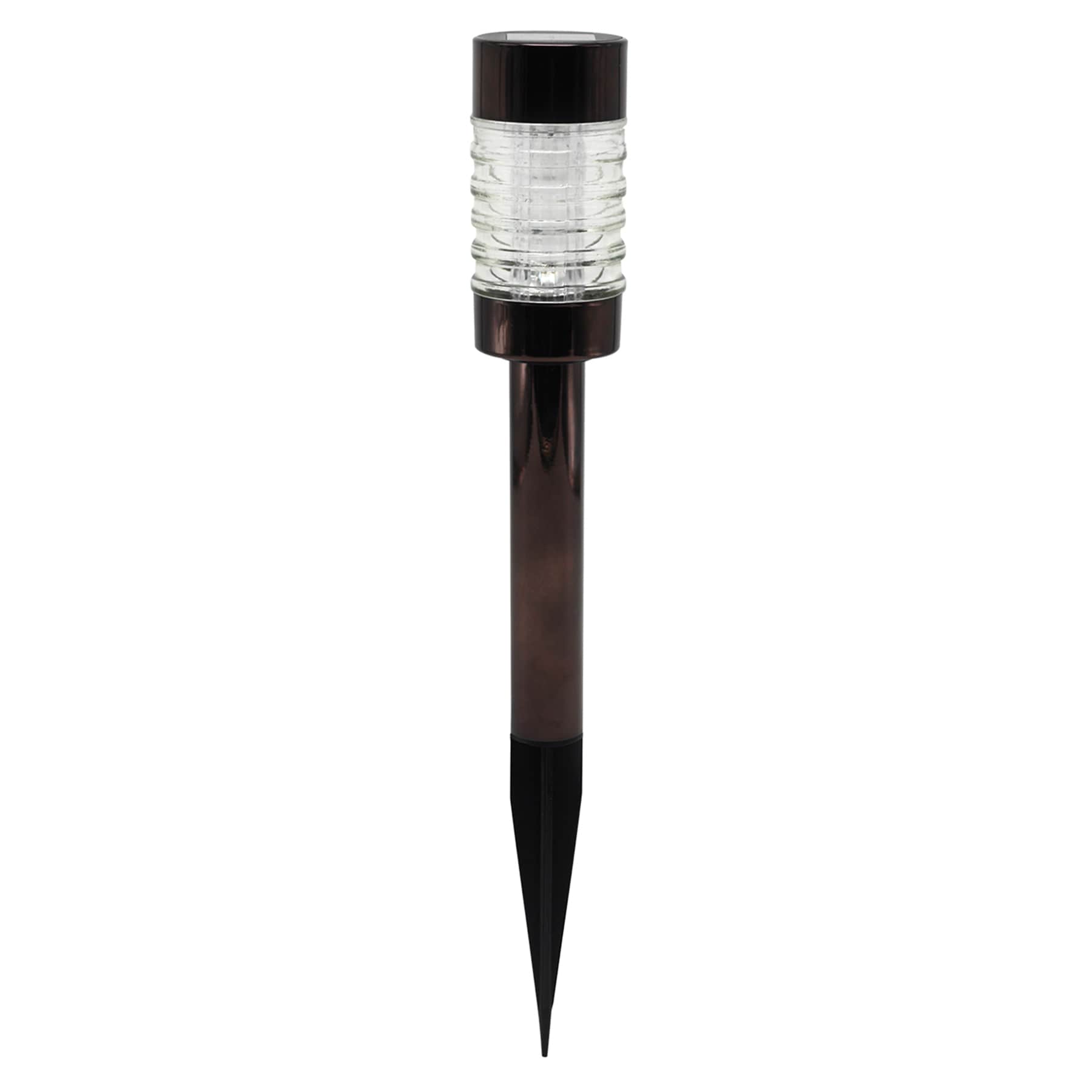 6-Lumen Oil Rubbed Bronze Round Steel Solar Pathway Light