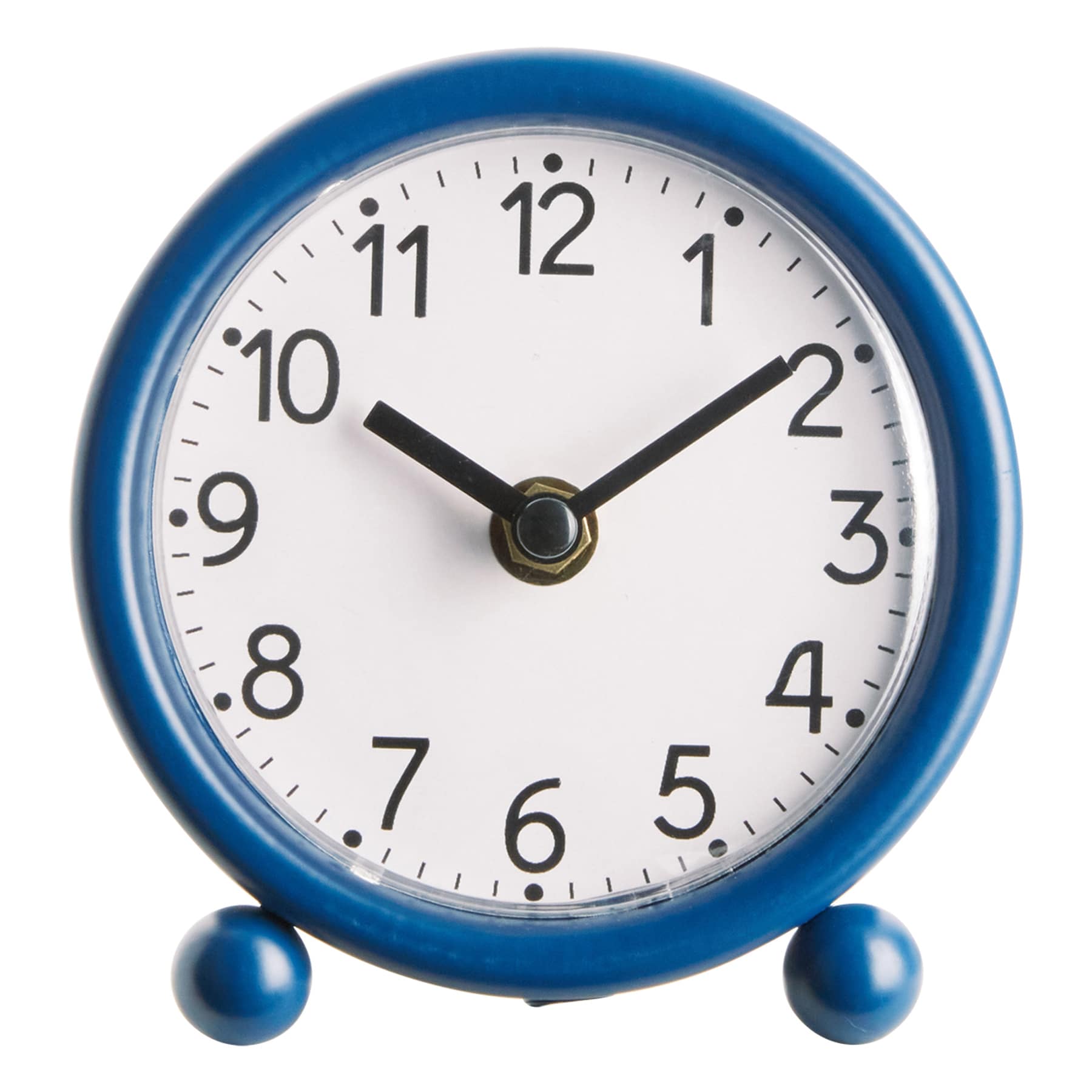 Blue Metal Round Clock, 5"