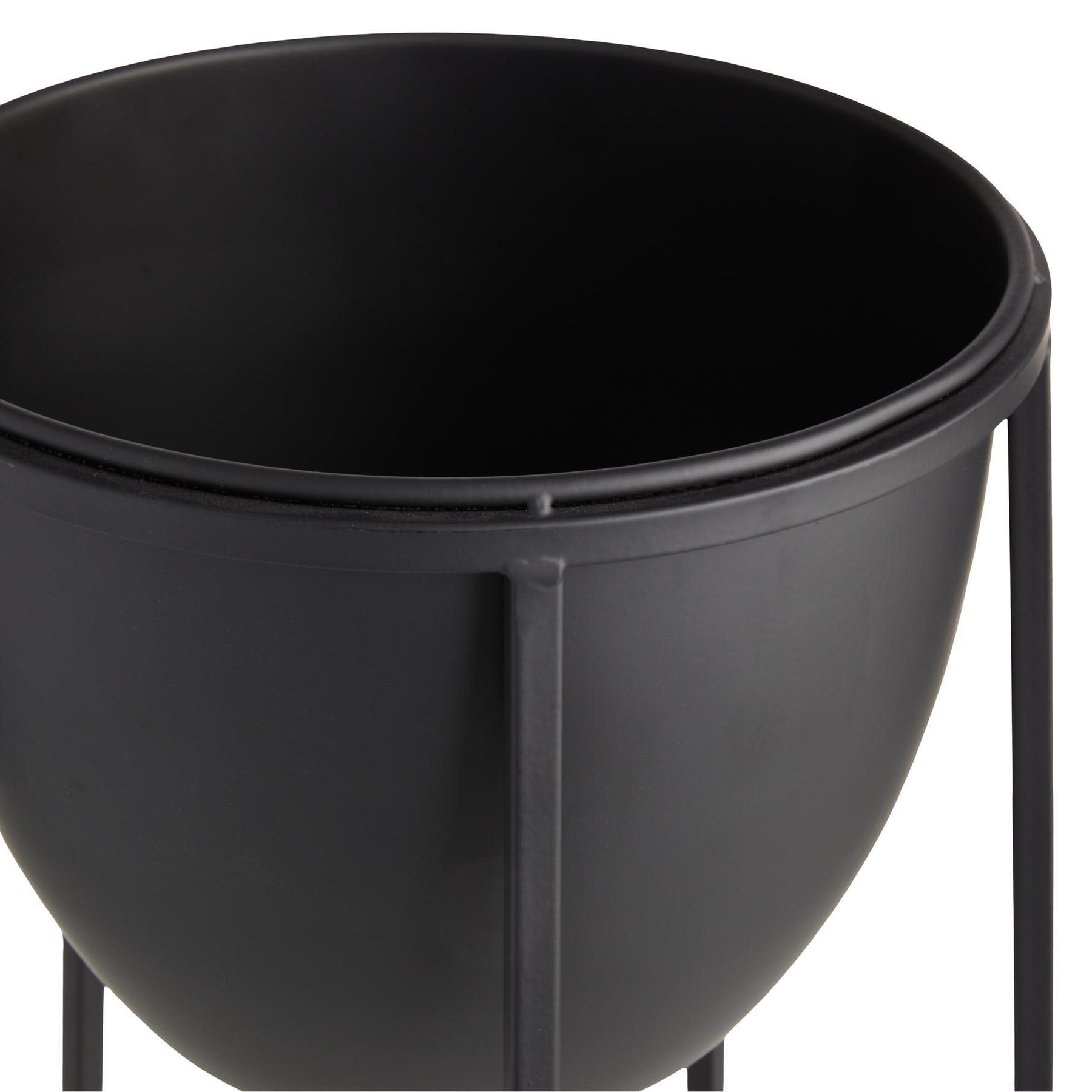 Crosby St. Black Metal Planter Stand, Medium