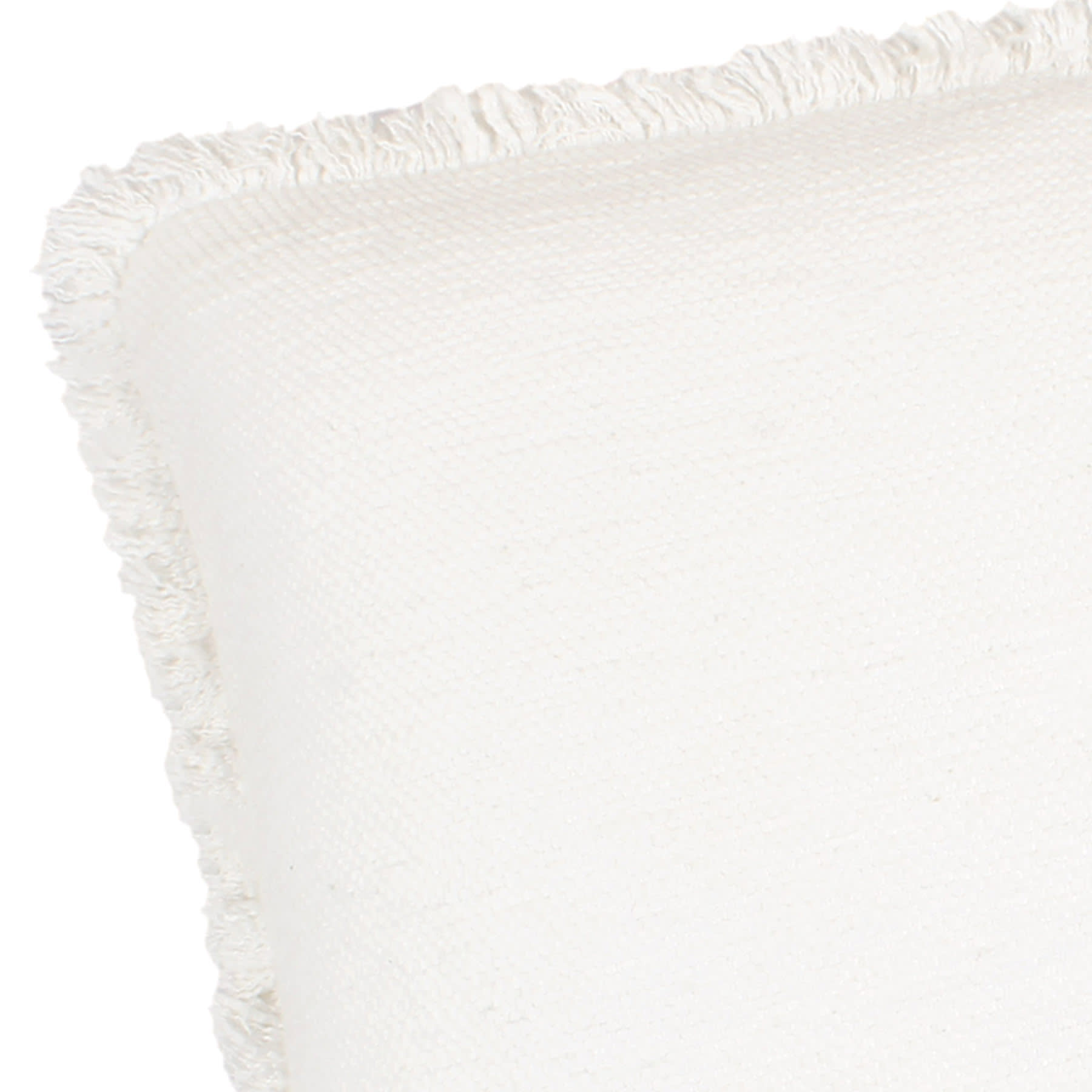 Found & Fable Solid White Woven Throw Pillow with Fringe, 24"