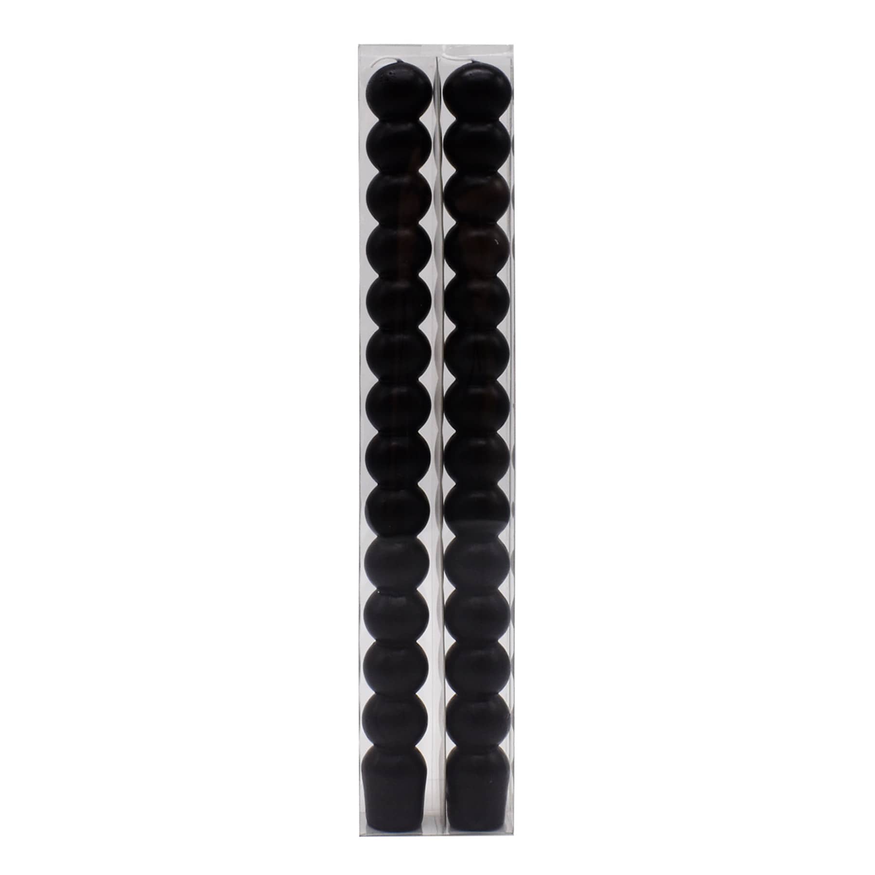 2-Pack Black Bubble Taper Candles, 10"