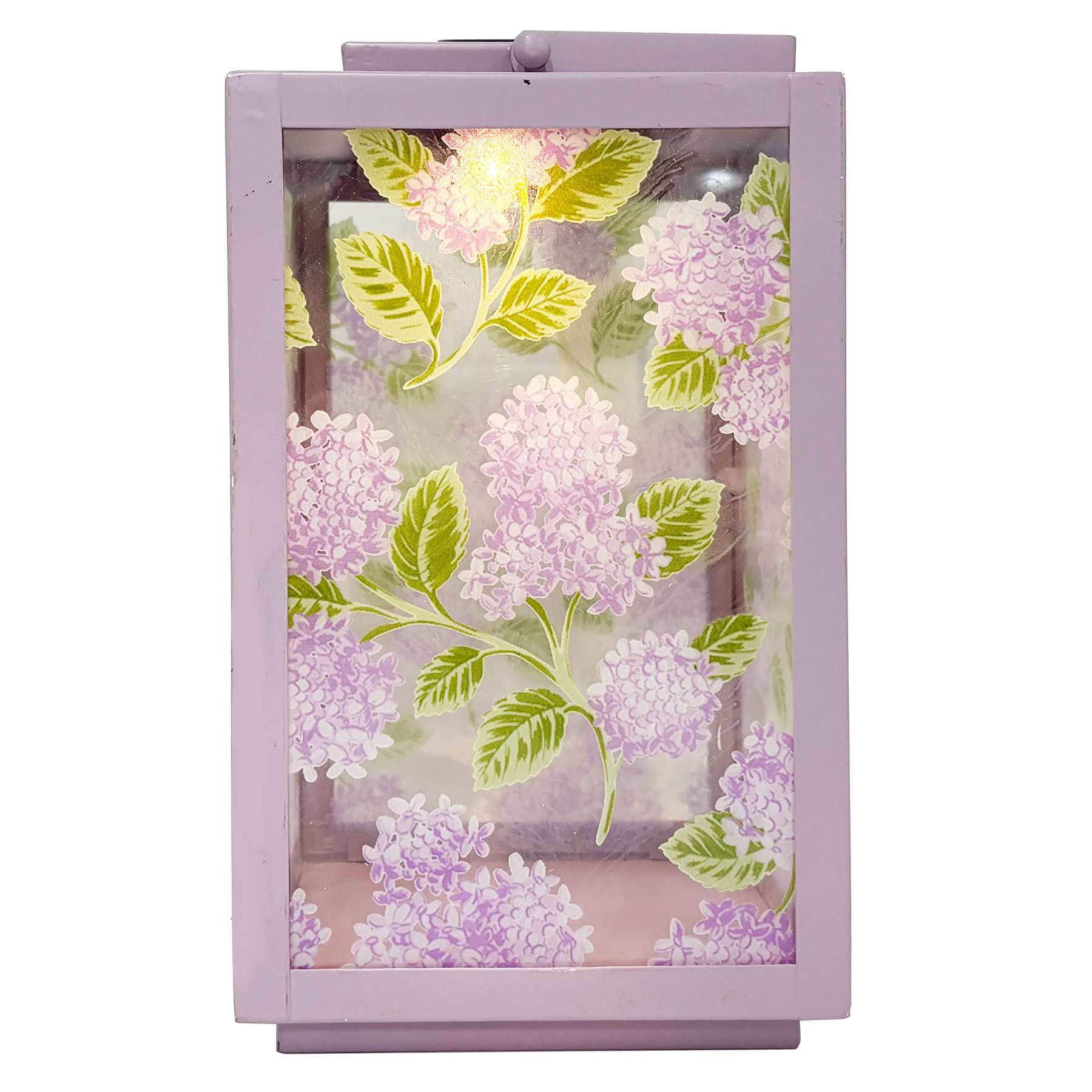 Providence Purple Hydrangea Outdoor Solar Lantern, 12"