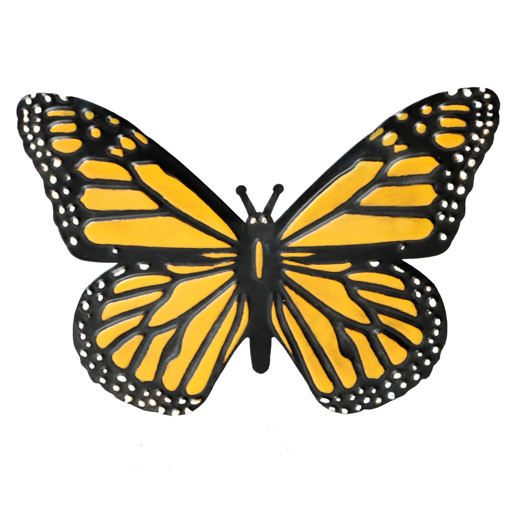 Orange Metal Outdoor Butterfly Hanger, 11"