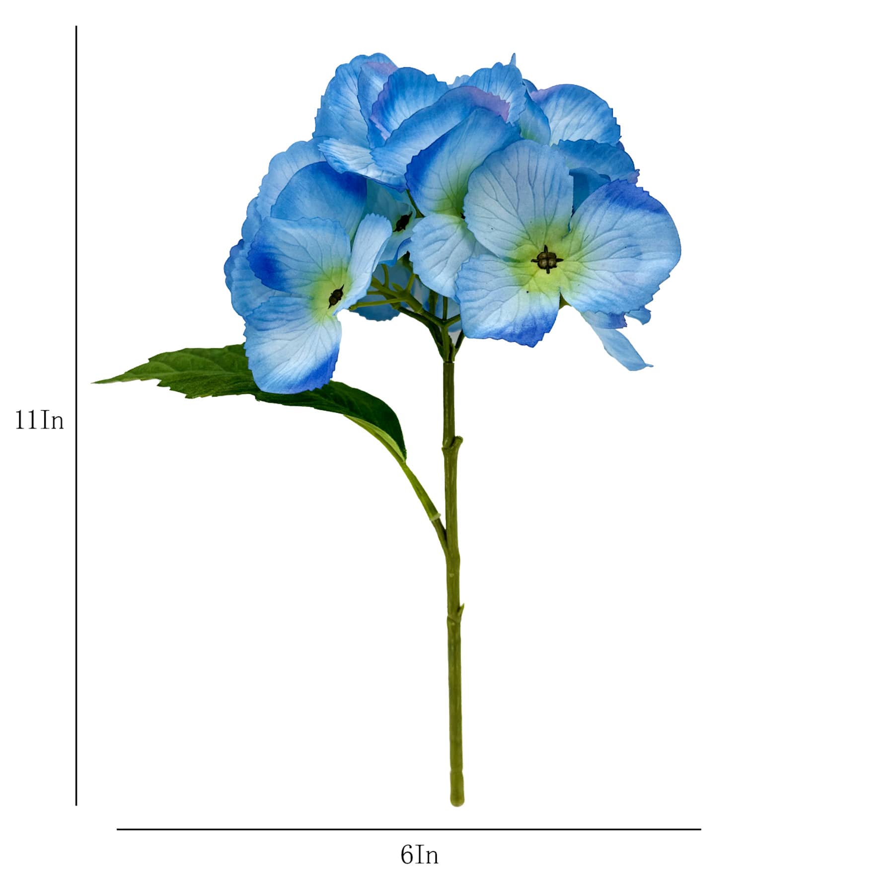 Blue Hydrangea Pick, 11"