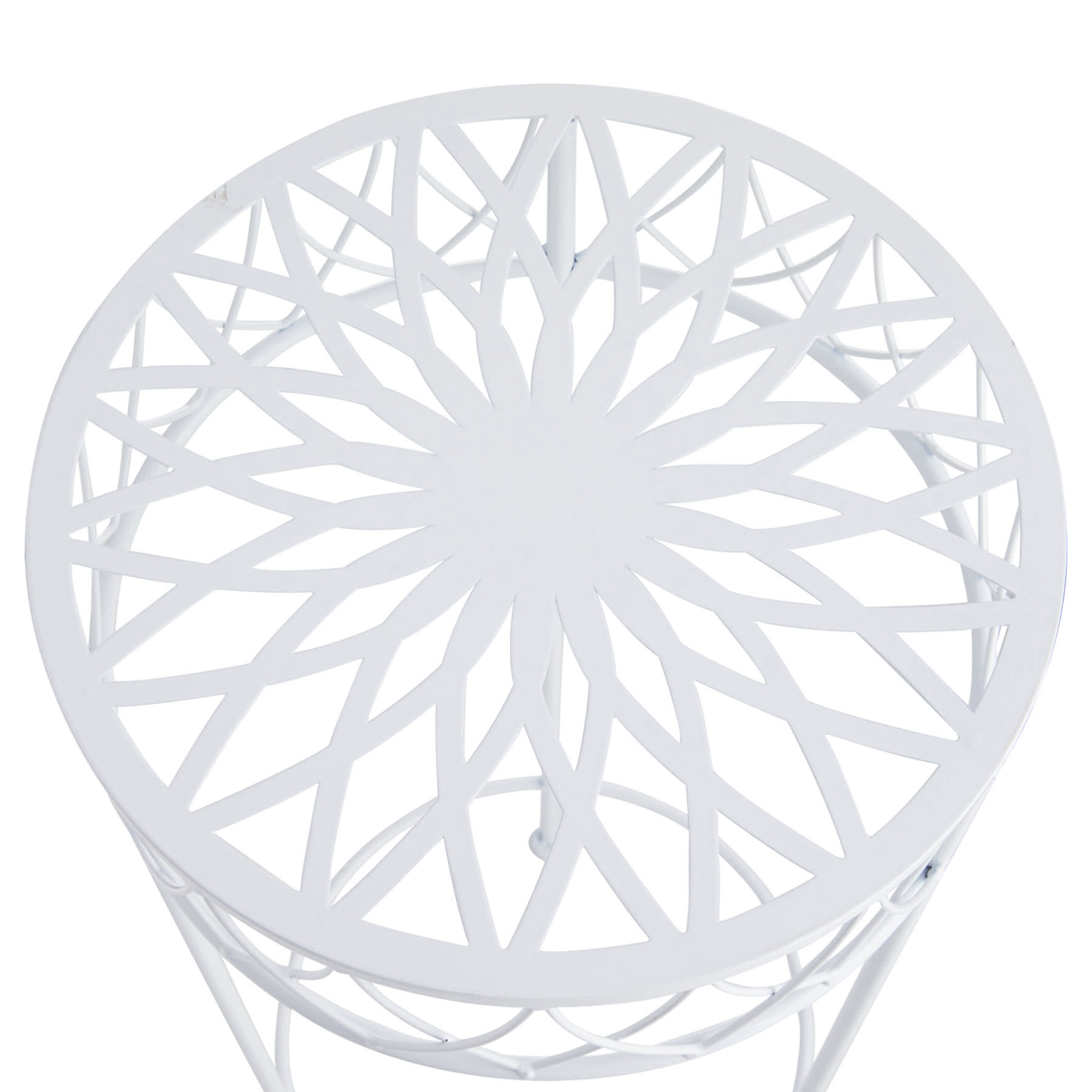 White Round Metal Plant Stand, Large