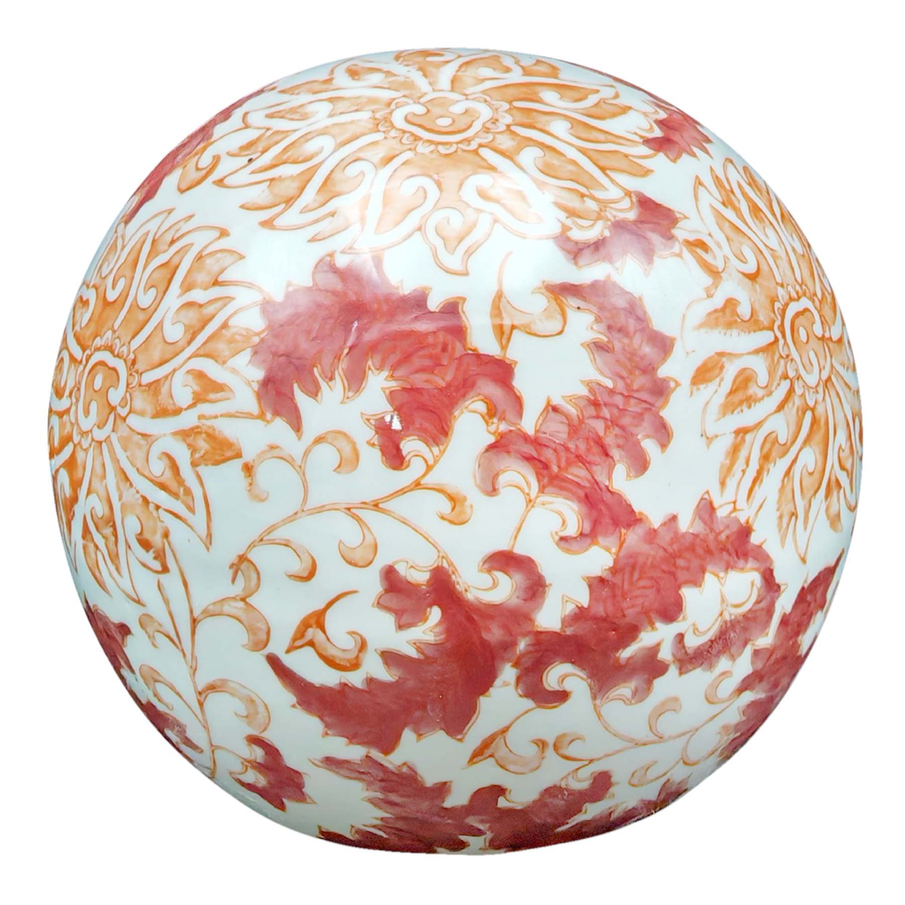 Coral Chinoiserie Decorative Ball, 6"