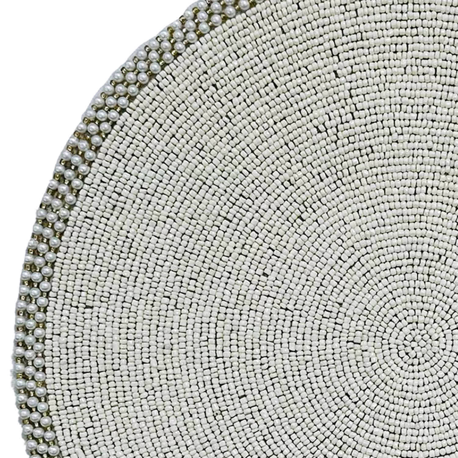 White Beaded Pearl Placemat, 14"