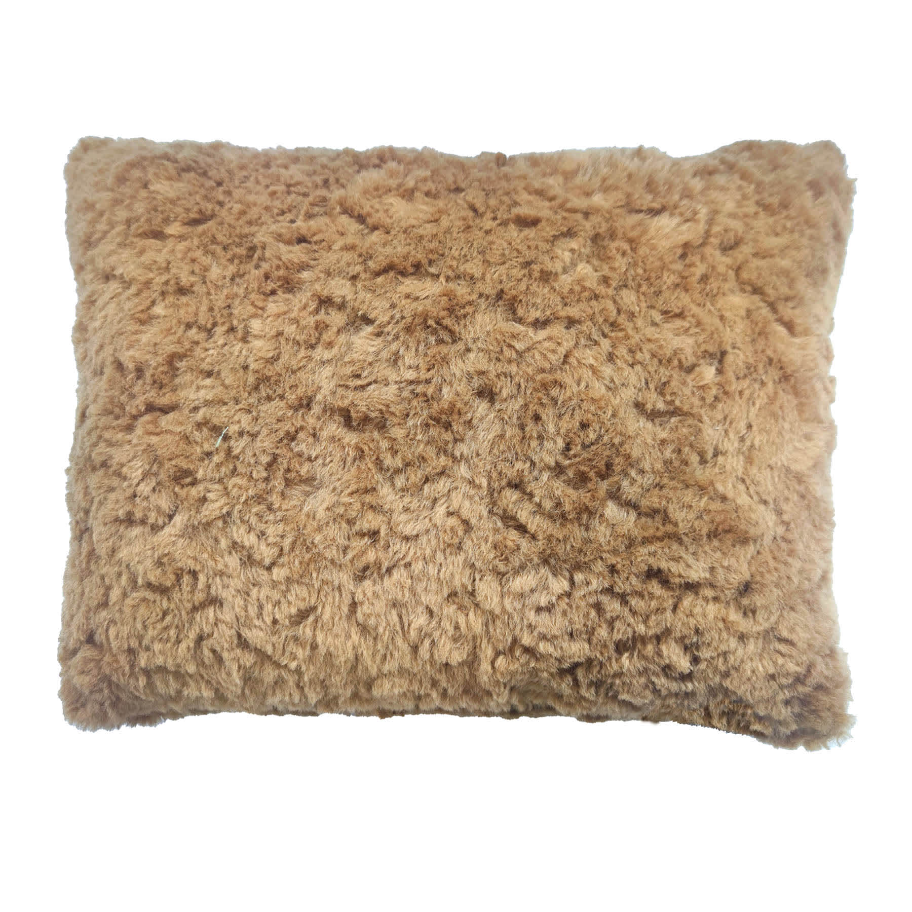 Brown Textured Faux Fur Throw Pillow, 14x20