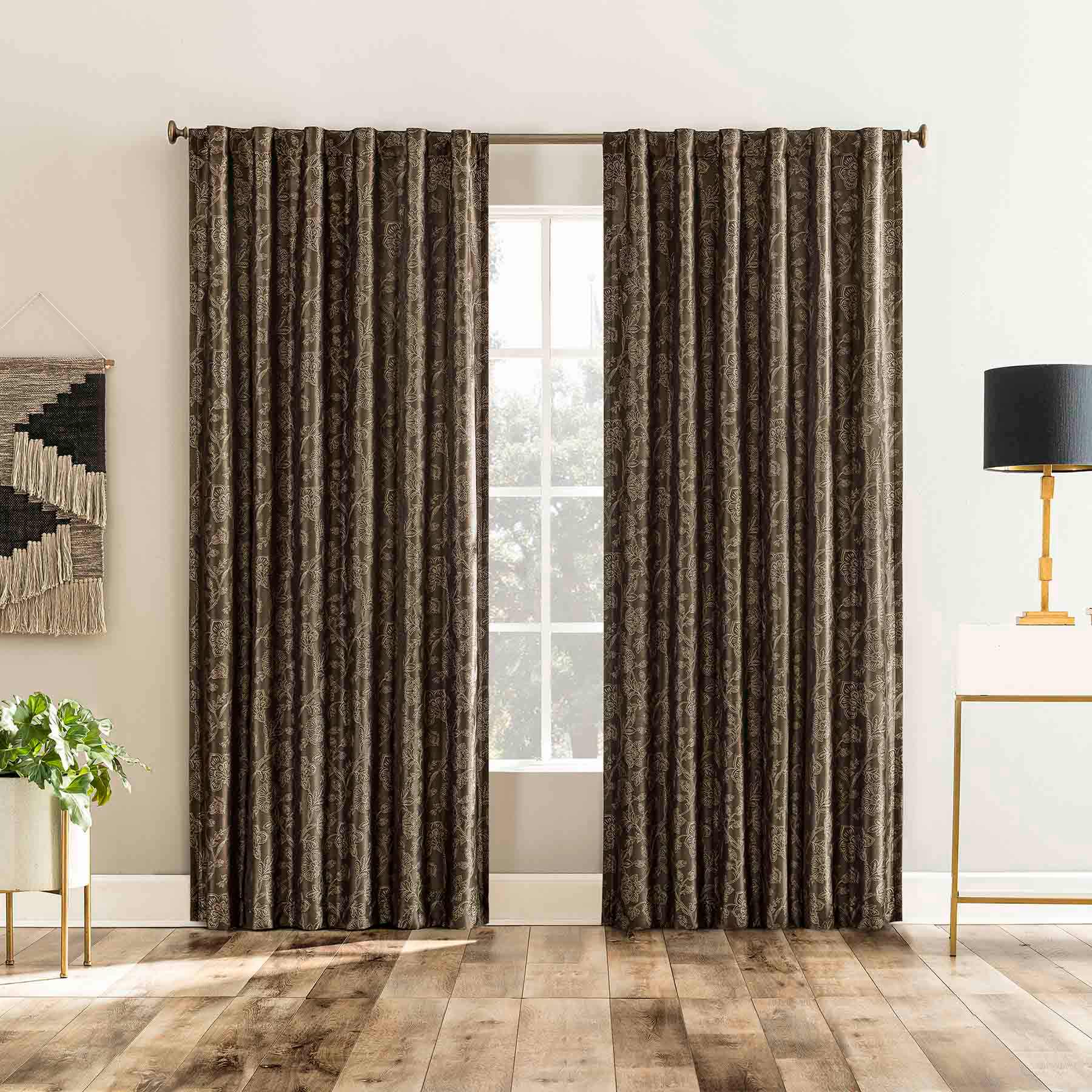 Sun Zero Quinn Brown Extreme Blackout Curtain Panel, 84"